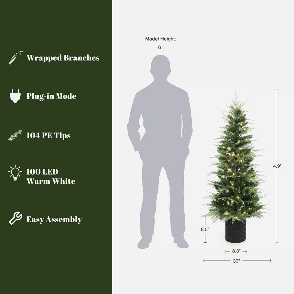 LuxenHome WHAP2619 Artificial-Christmas-Trees - View #2