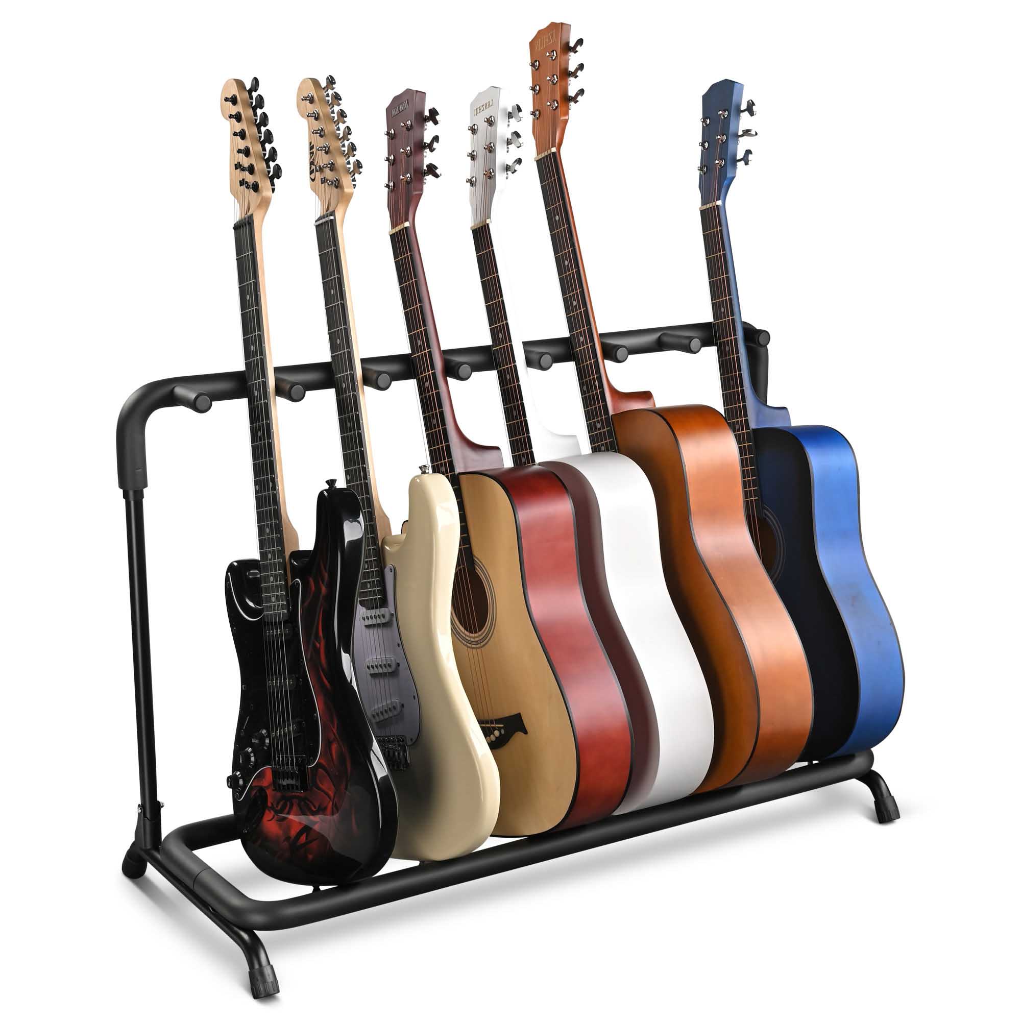 Yescom 7 Seven Holder Multi Guitar Folding Stand Band Stage Bass Acoustic Guitar Display Rack #28GFS001-7-06-LO