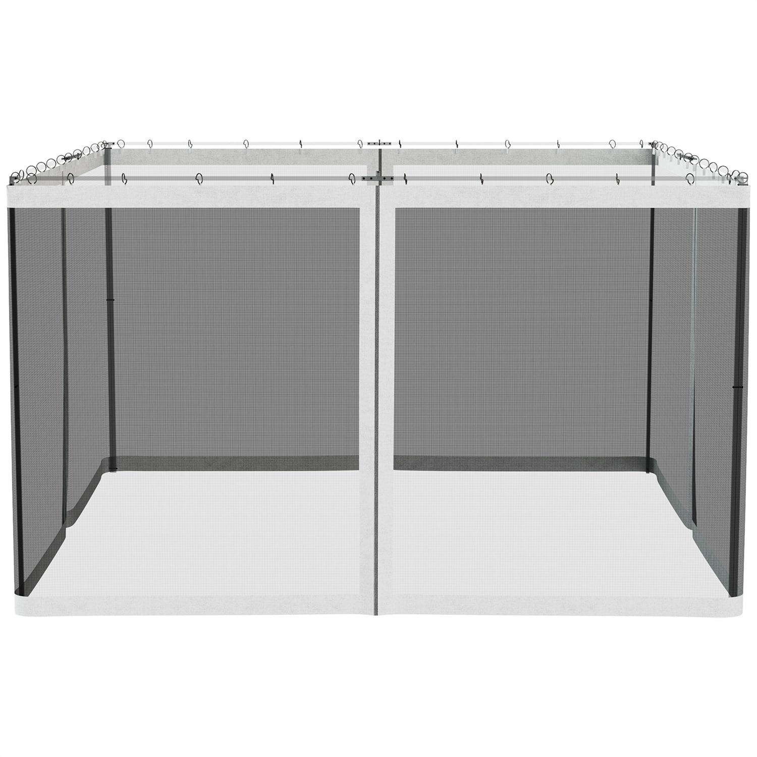 BABOOM BOM-0635-CO 4-Side Mesh Walls for Patio Gazebos White Canopy insect net