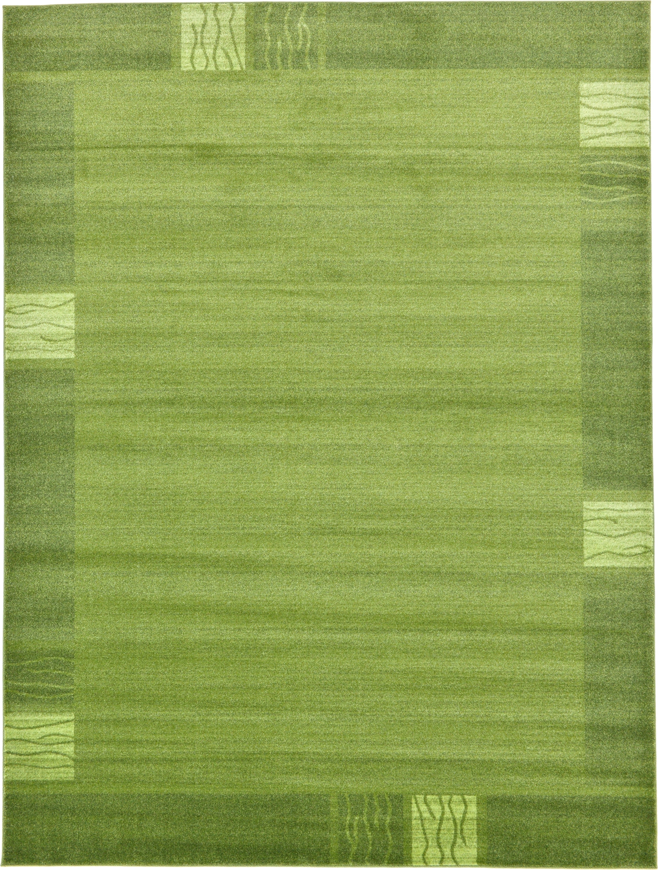 Unique Loom 3120529 Sarah Del Mar 9 x 12 (ft) Loomed Polypropylene Green/Beige Rectangular Indoor Geometric Industrial Area rug