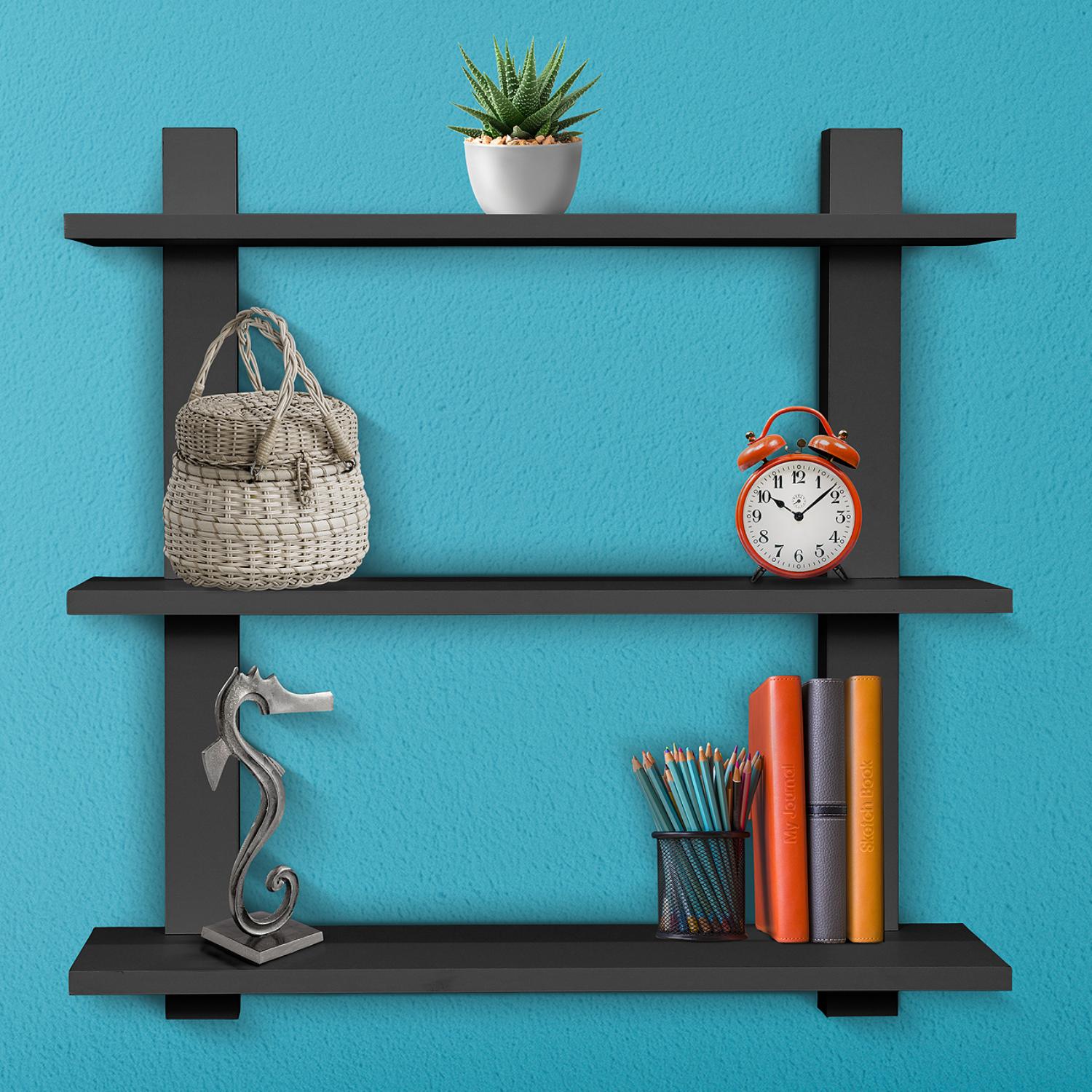 SORBUS WD-3SHL-BLK Wall-Mounted-Shelving - View #5