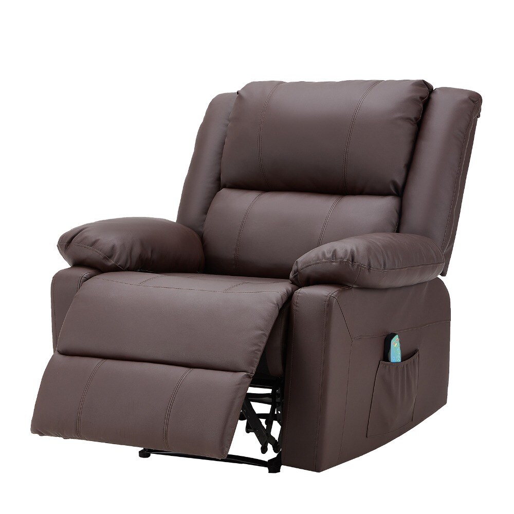 AECOJOY 13051BR-LS01 65.7-in Modern Brown 1 -seater Reclining Sofa