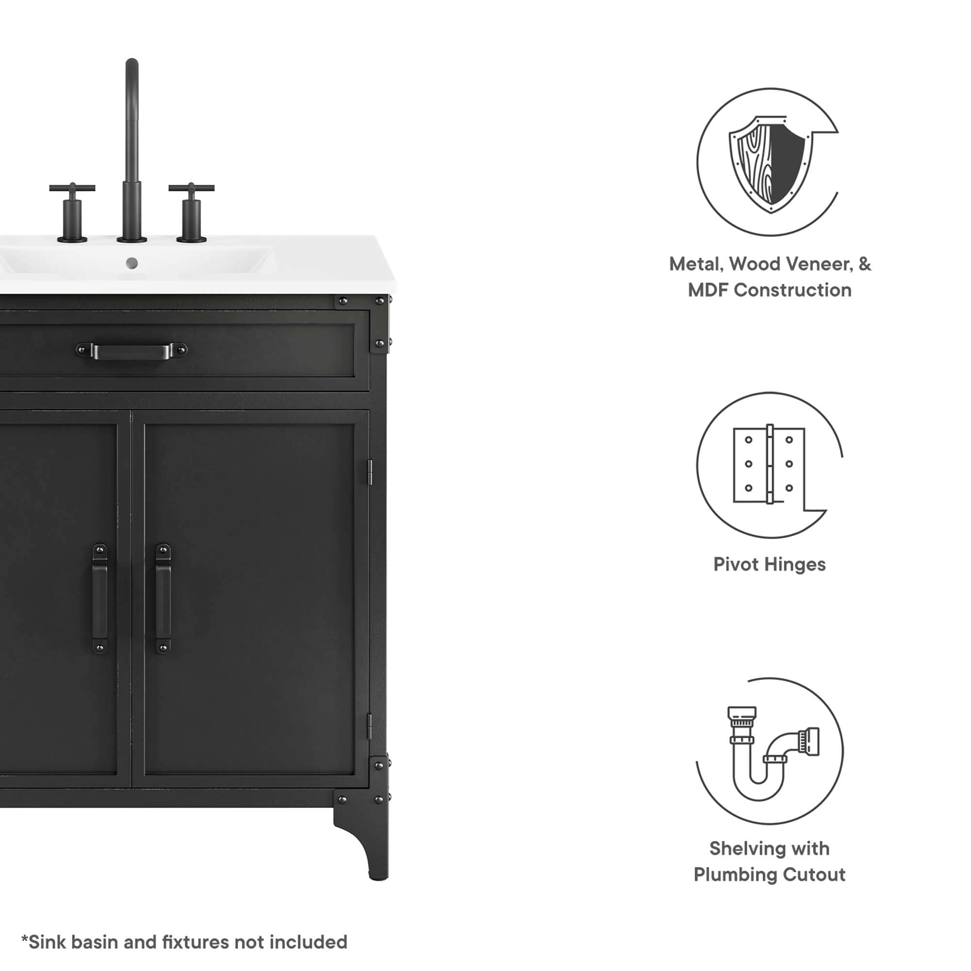 Modway EEI-6128-BLK-WAL vanities - View #2