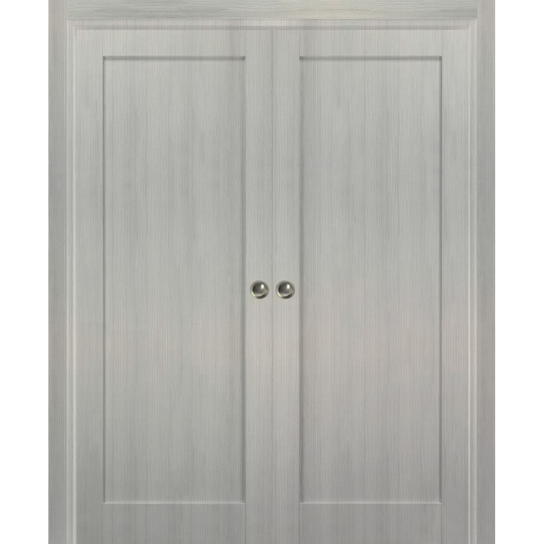 Sartodoors 6933 36 In X 80 In White 1 Panel Frosted Glass Solid Core Prefinished Oak Wood Closet 4746