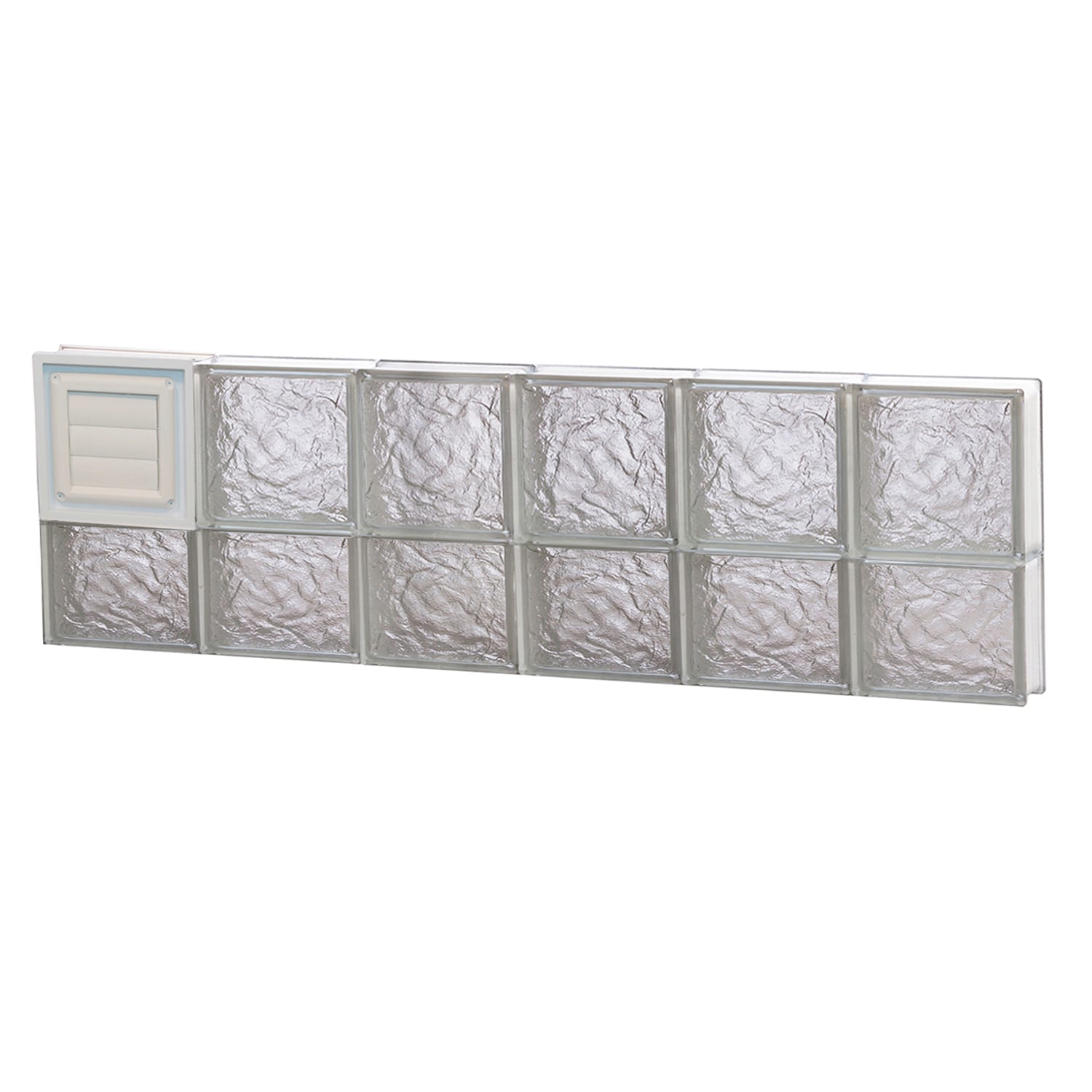 Redi2set Ice Glass 46 12 In X 13 12 In Frameless Replacement Dryer Vent Glass Block Window In 6556