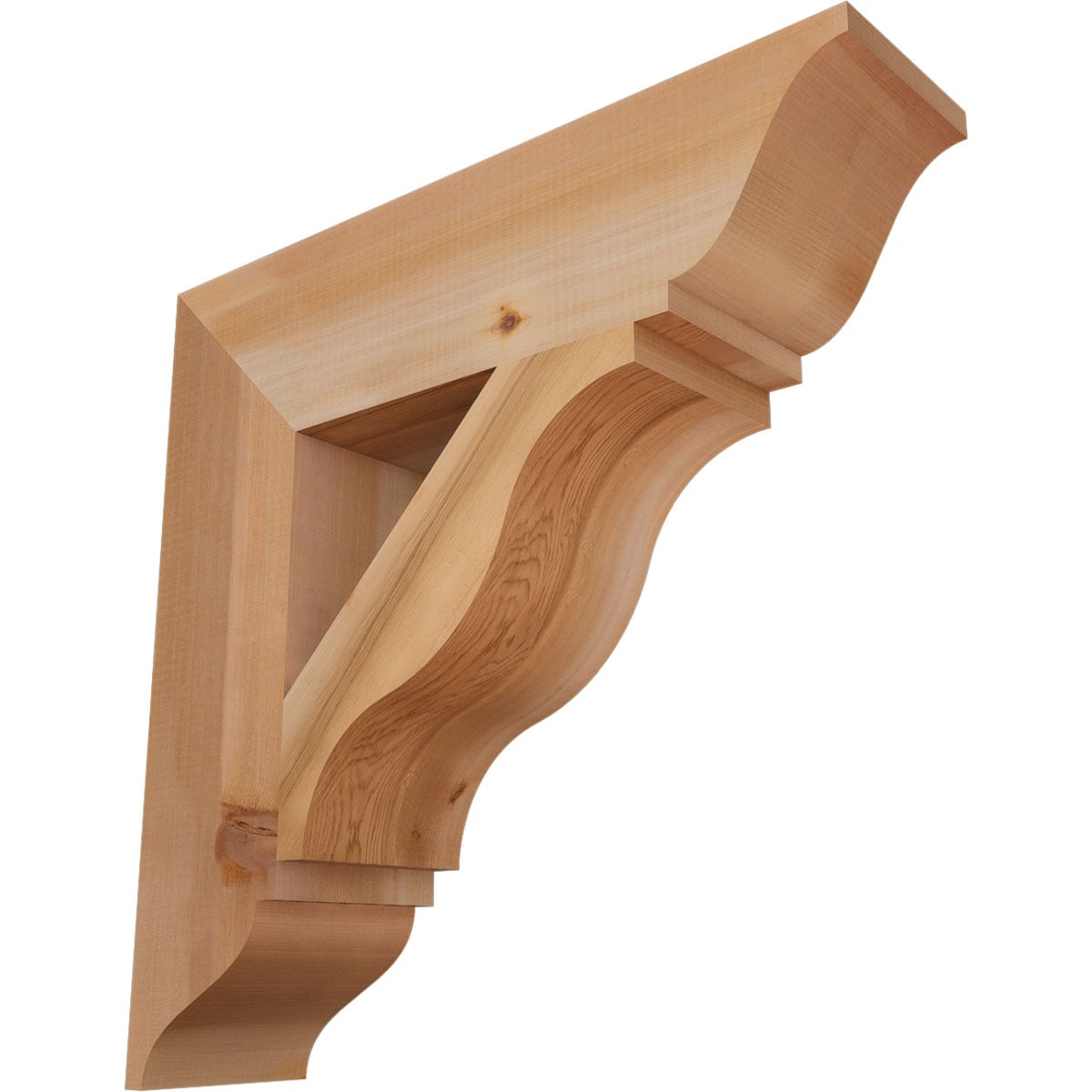 Ekena Millwork BKT06X24X24FST01SWR Funston traditional smooth 5-1/2-in x 24-in x 24-in Western red cedar Brown Wood Standard bracket