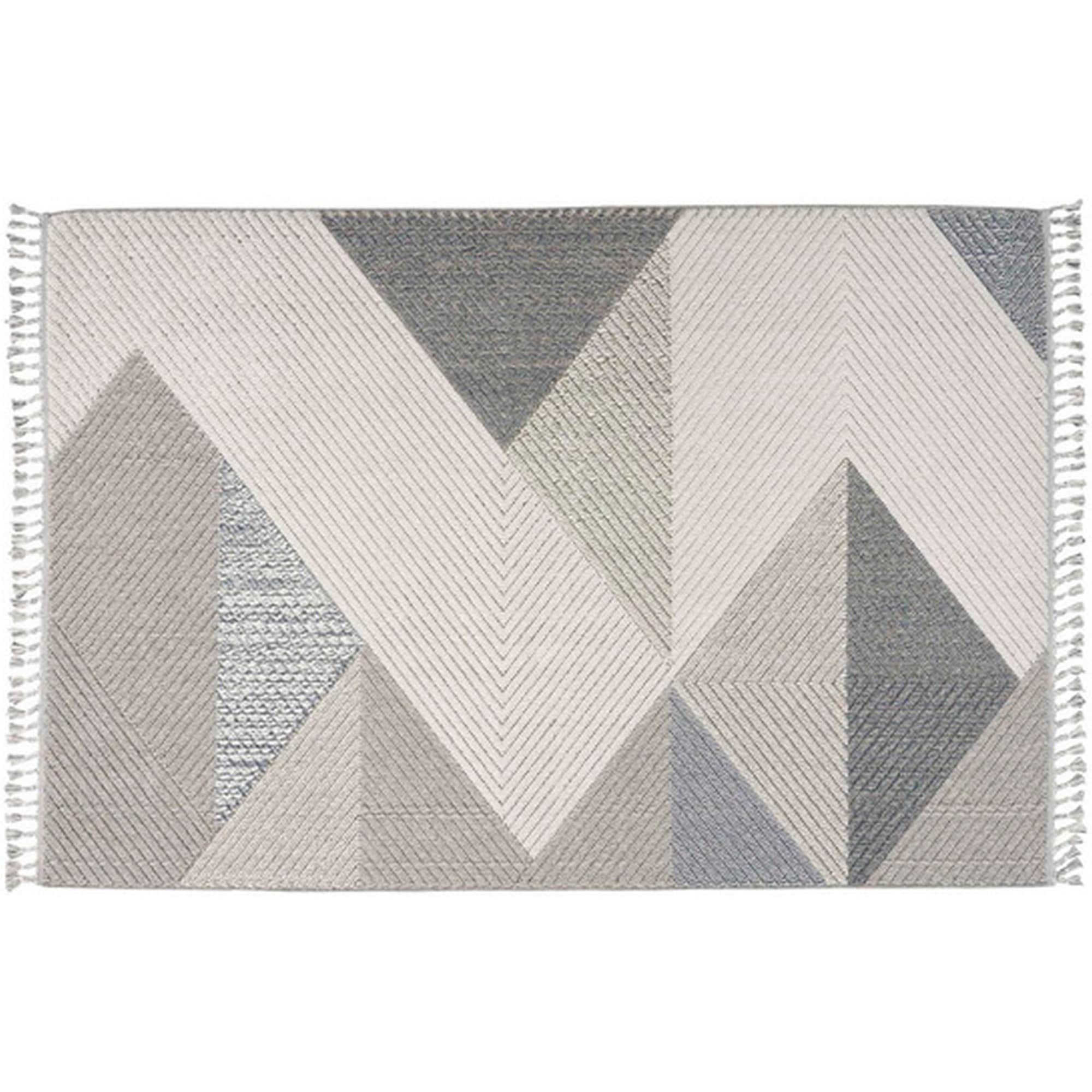 Benzara BM280167 Cream, Gray, Taupe, and Blue Indoor/Outdoor Area Rug