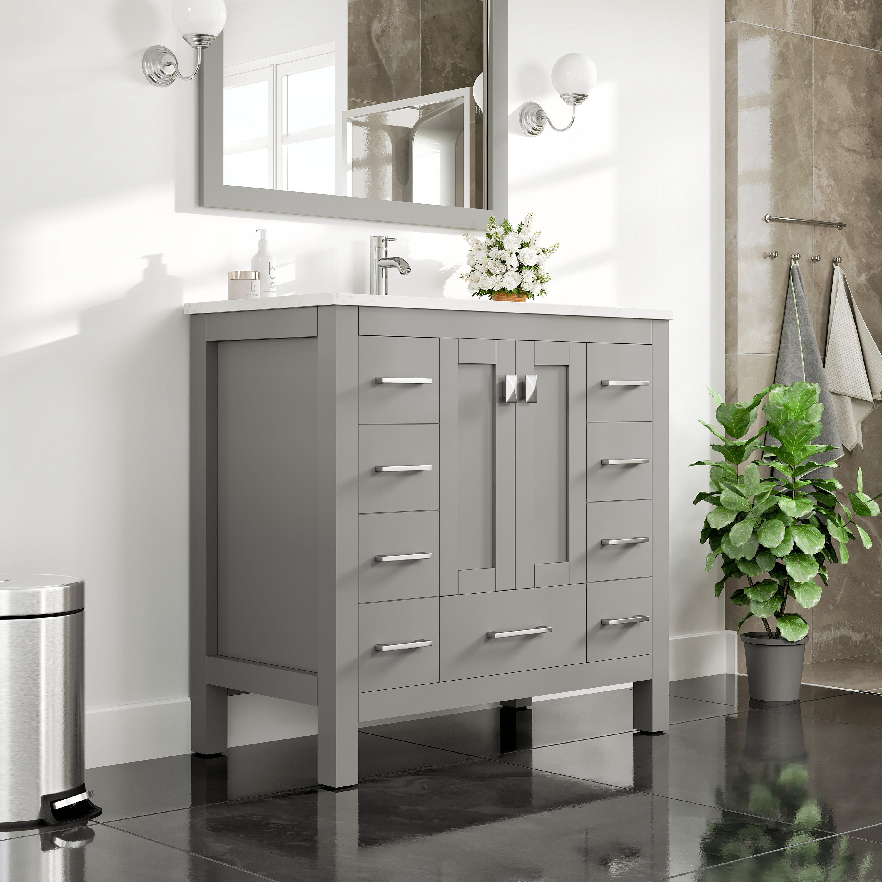 Eviva EVVN411-36X18GQ Bath-Vanity-Combo - View #2