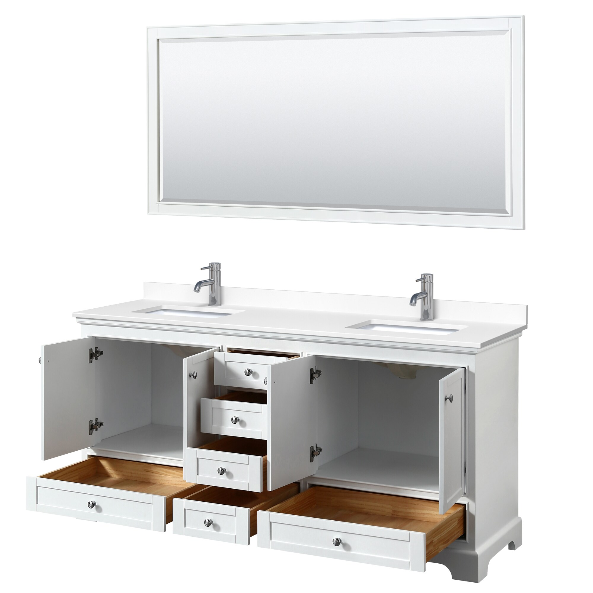 Wyndham Collection WCS202072DWHWCUNSM70 Bath-Vanity-Combo - View #2
