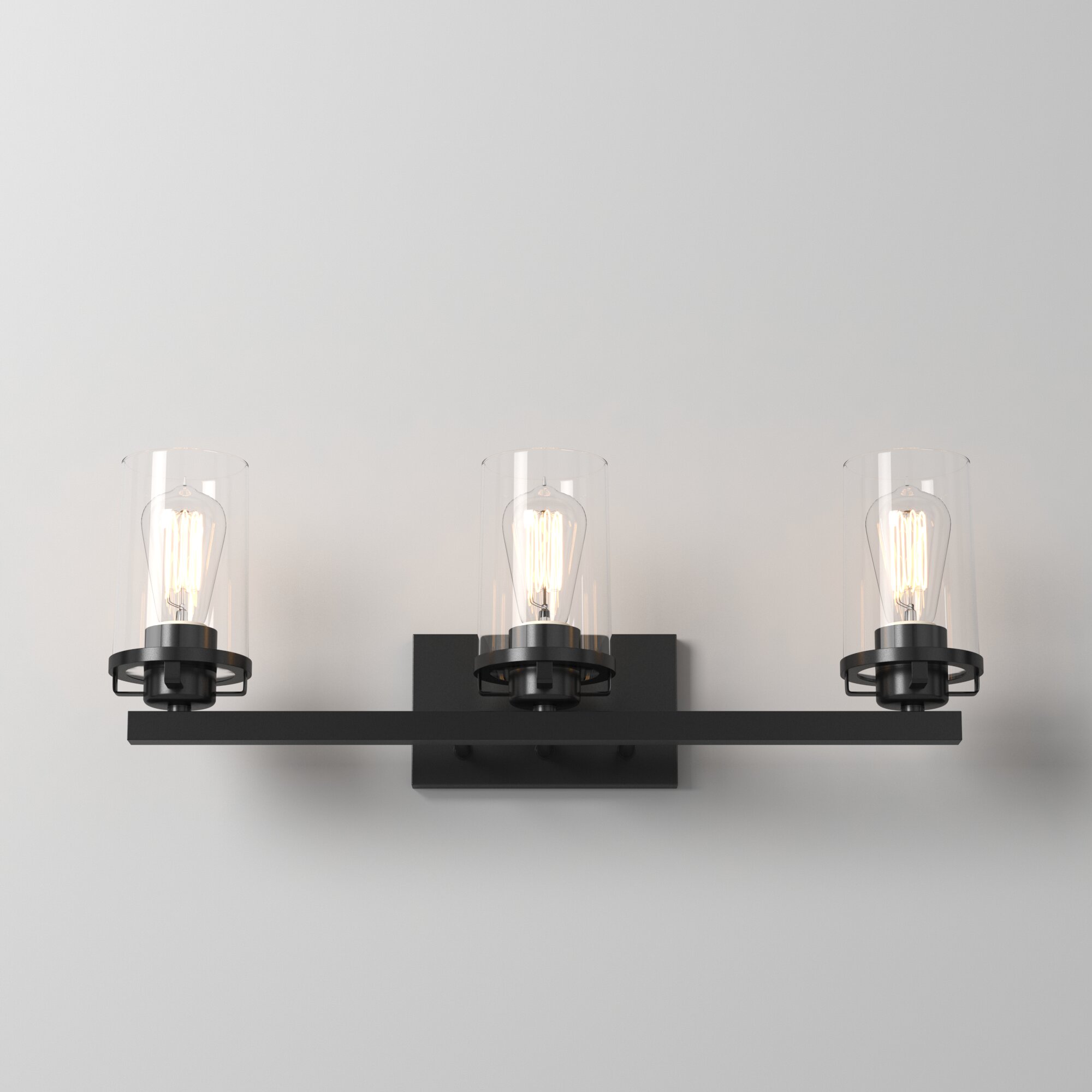 Designers Fountain Jedrek 24-in 3-Light Matte Black Modern/Contemporary ...