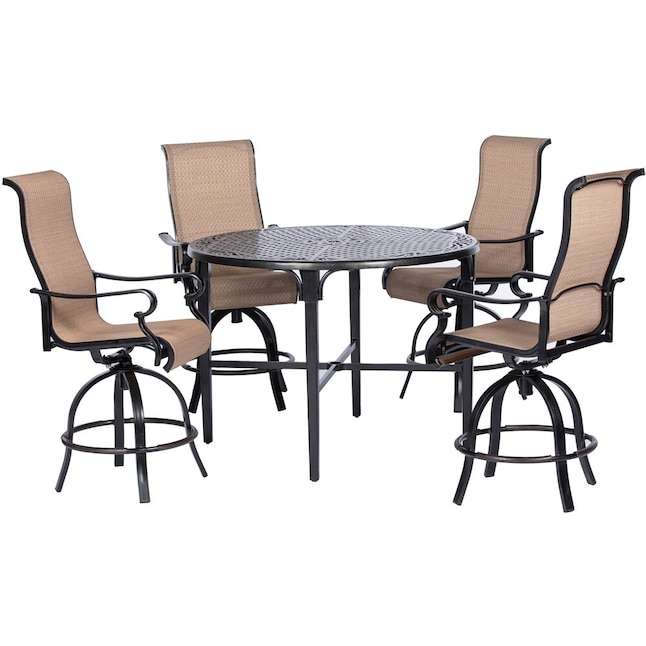 Hanover Brigantine 5 Piece Bronze Patio Dining Set With Tan In The Sets Department At Com - Hanover Bronze Patio Set