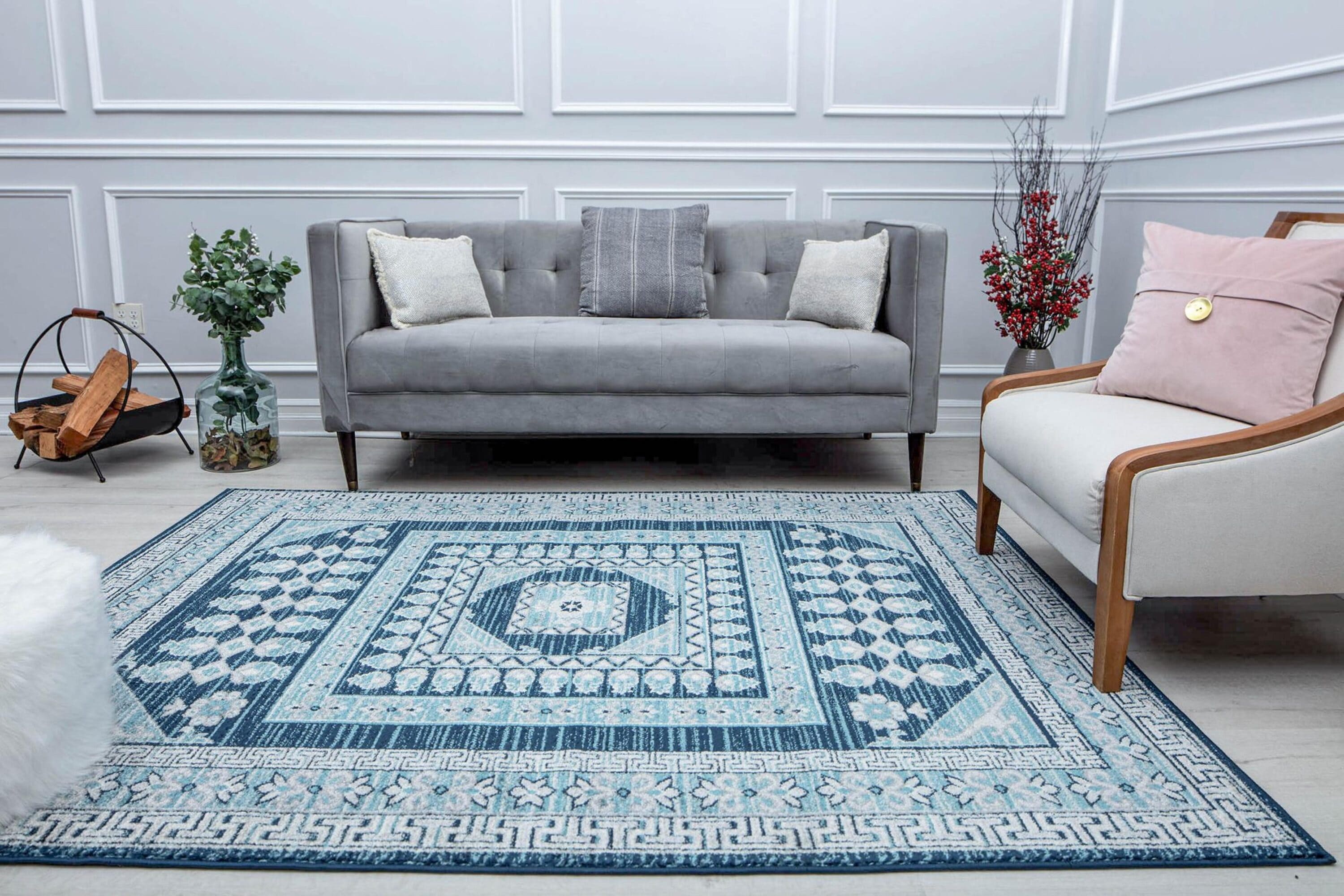 Rugs America 30921 Hailey 2 x 4 (ft) Loomed Polypropylene Midnight Blue Rectangular Indoor Abstract Vintage Area rug