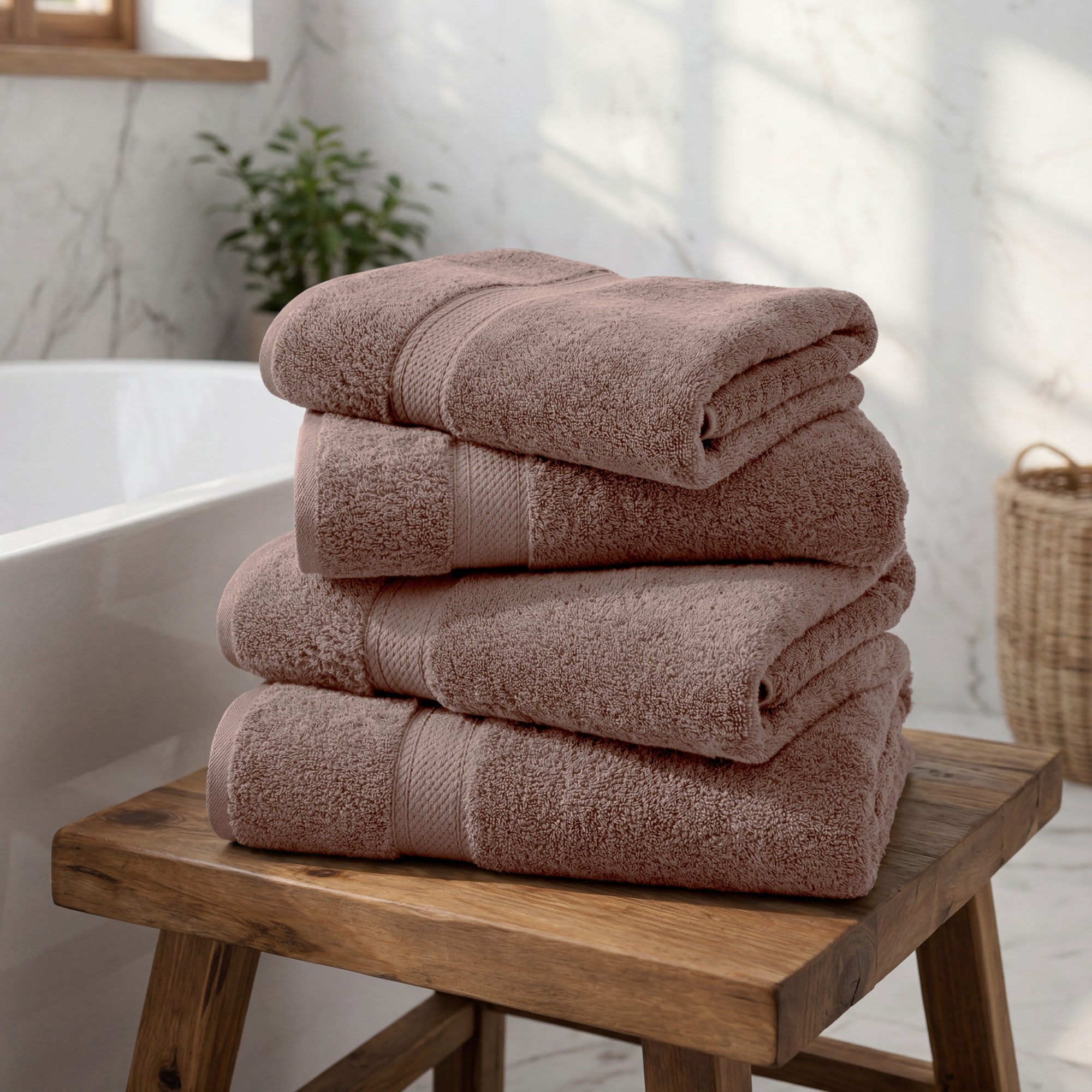 Superior Egyptian Cotton Pile Plush Heavyweight Absorbent Luxury Soft Bath Towel Set