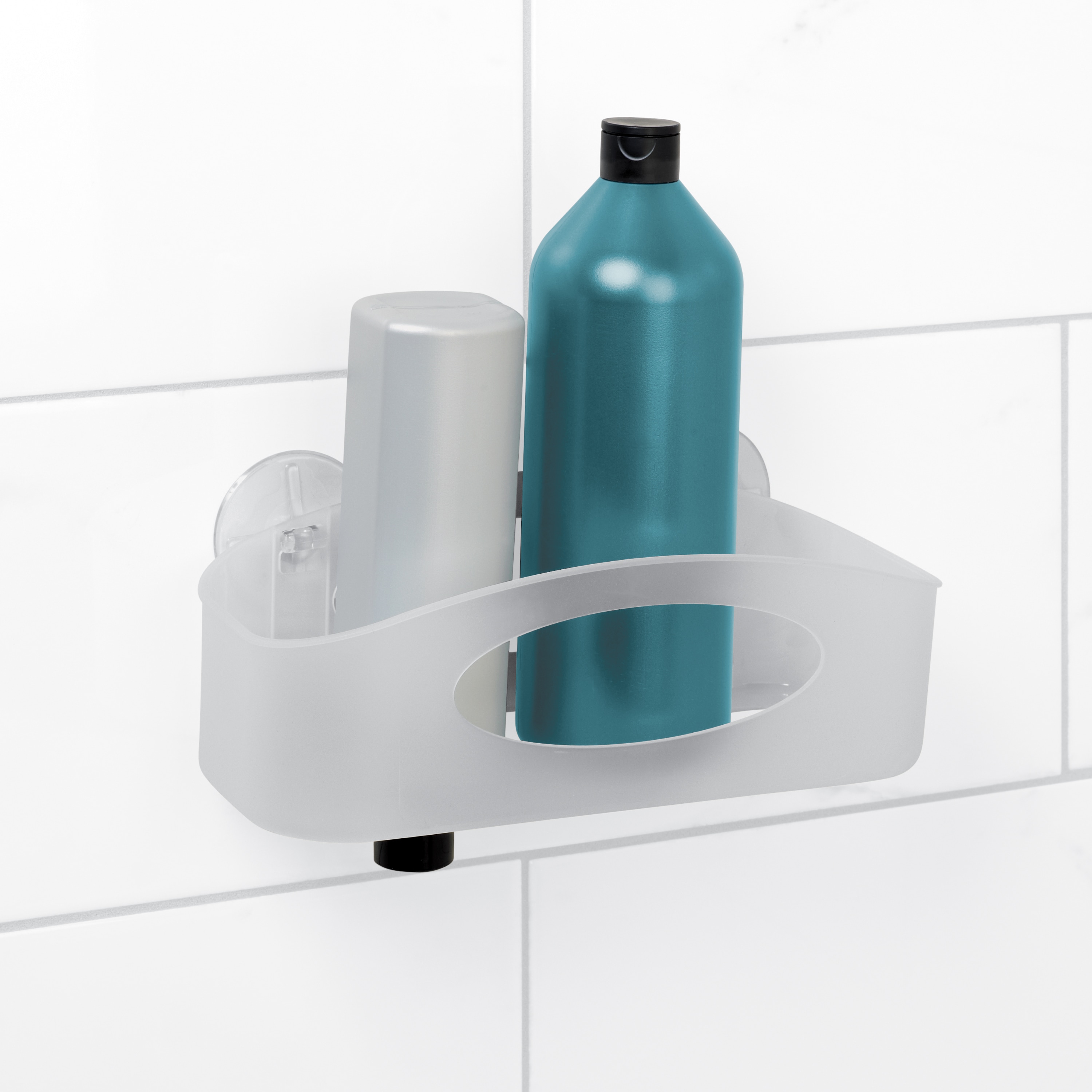 Command 3M 4.75 in. H x 4.625 in. W x 11.375 in. L Clear Frosted Shower  Caddy