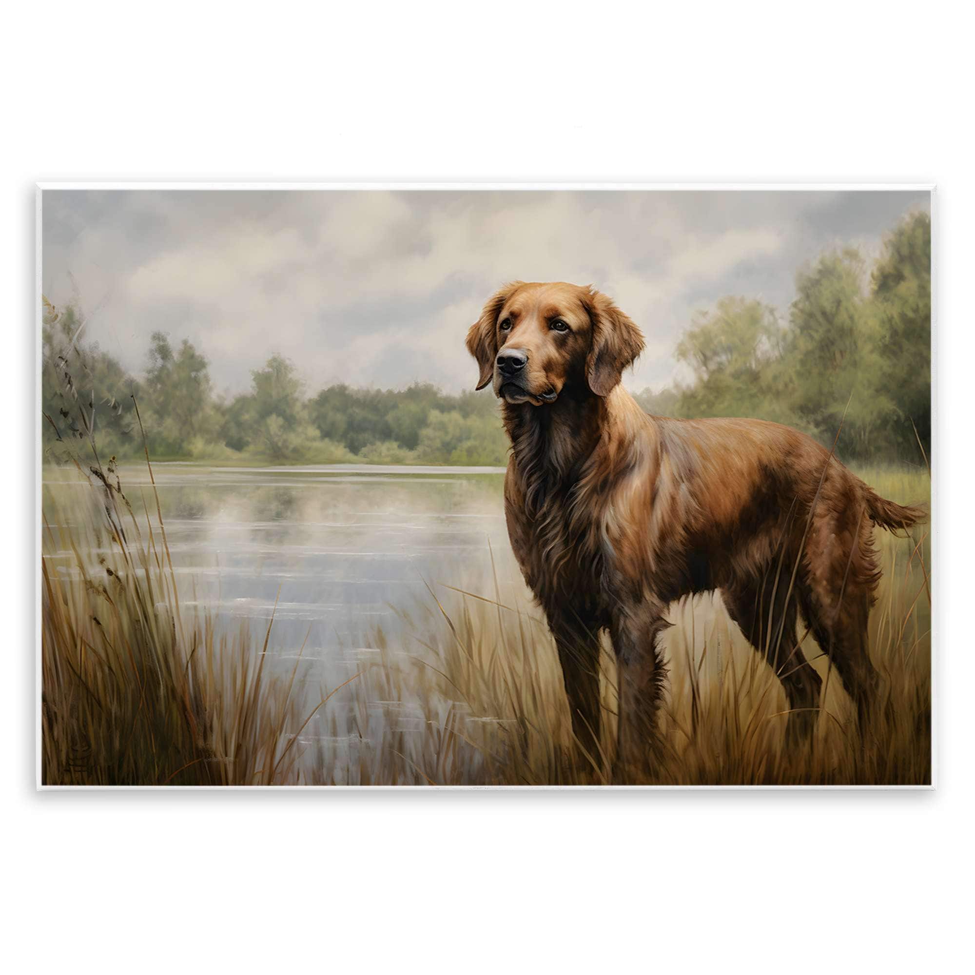 Stupell Industries Retriever Dog Pond Wall Plaque Art 15 x 10 #198619953890