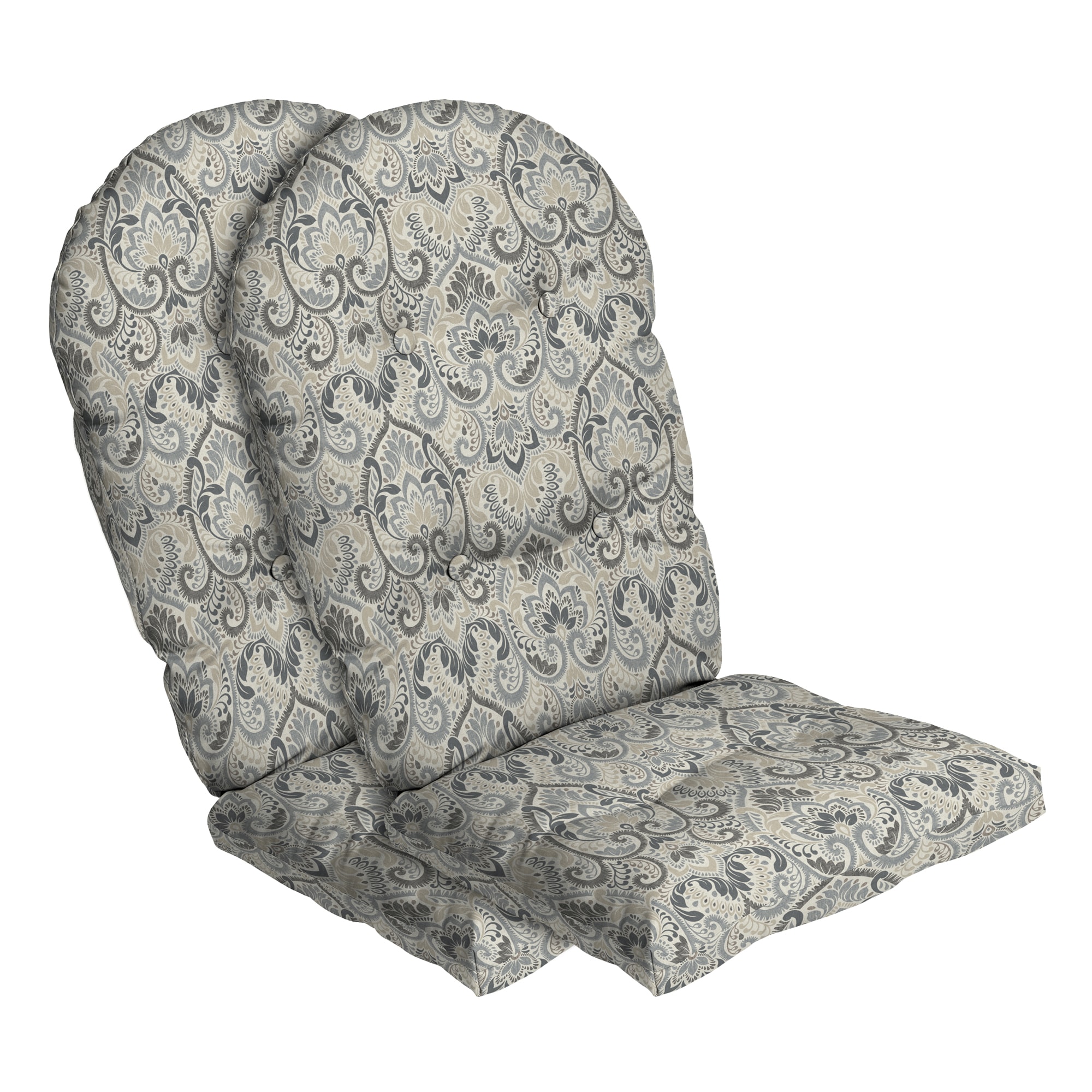 ARDEN ZM09C04B-D9Z2 18-in x 20-in 2 -Piece Neutral Aurora Damask Patio chair cushion