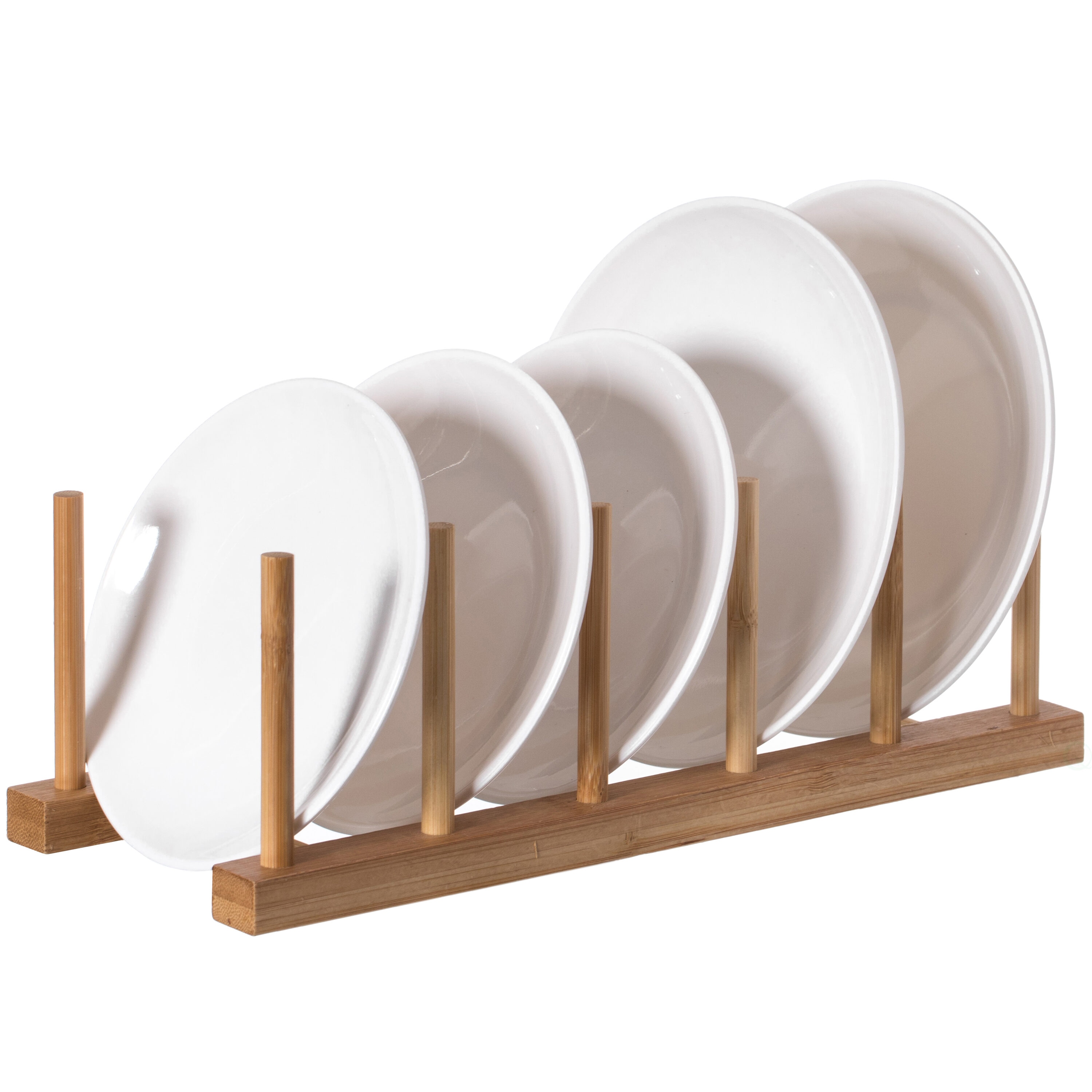 Basicwise QI004355E.2 5 Grid Wood 5 -Compartment Freestanding Utensil crock