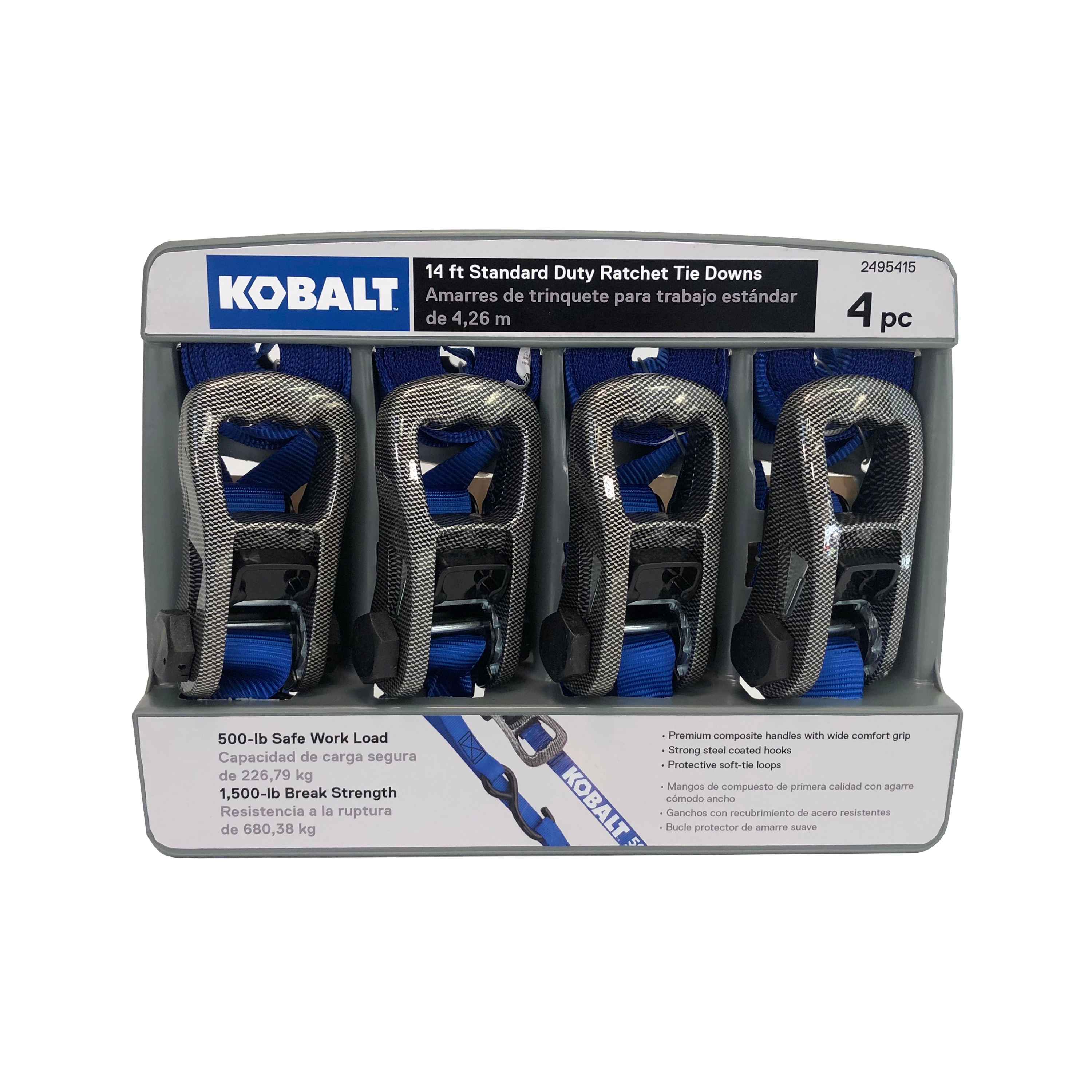 Kobalt 1-in x 14-ft Tie Down 4-Pack 500-lb-lb in the Tie Downs department  at