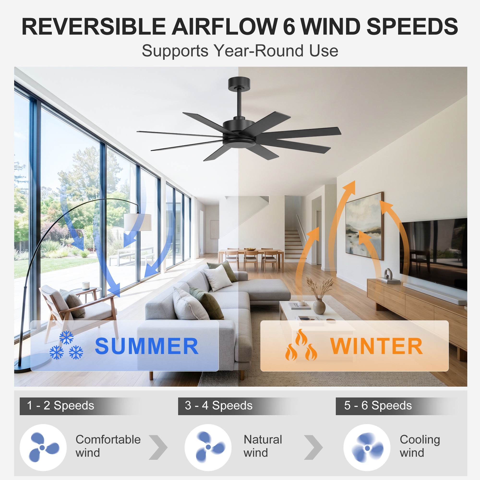 Airsurfer AS-40042-BK-NL Ceiling-Fans - View #4