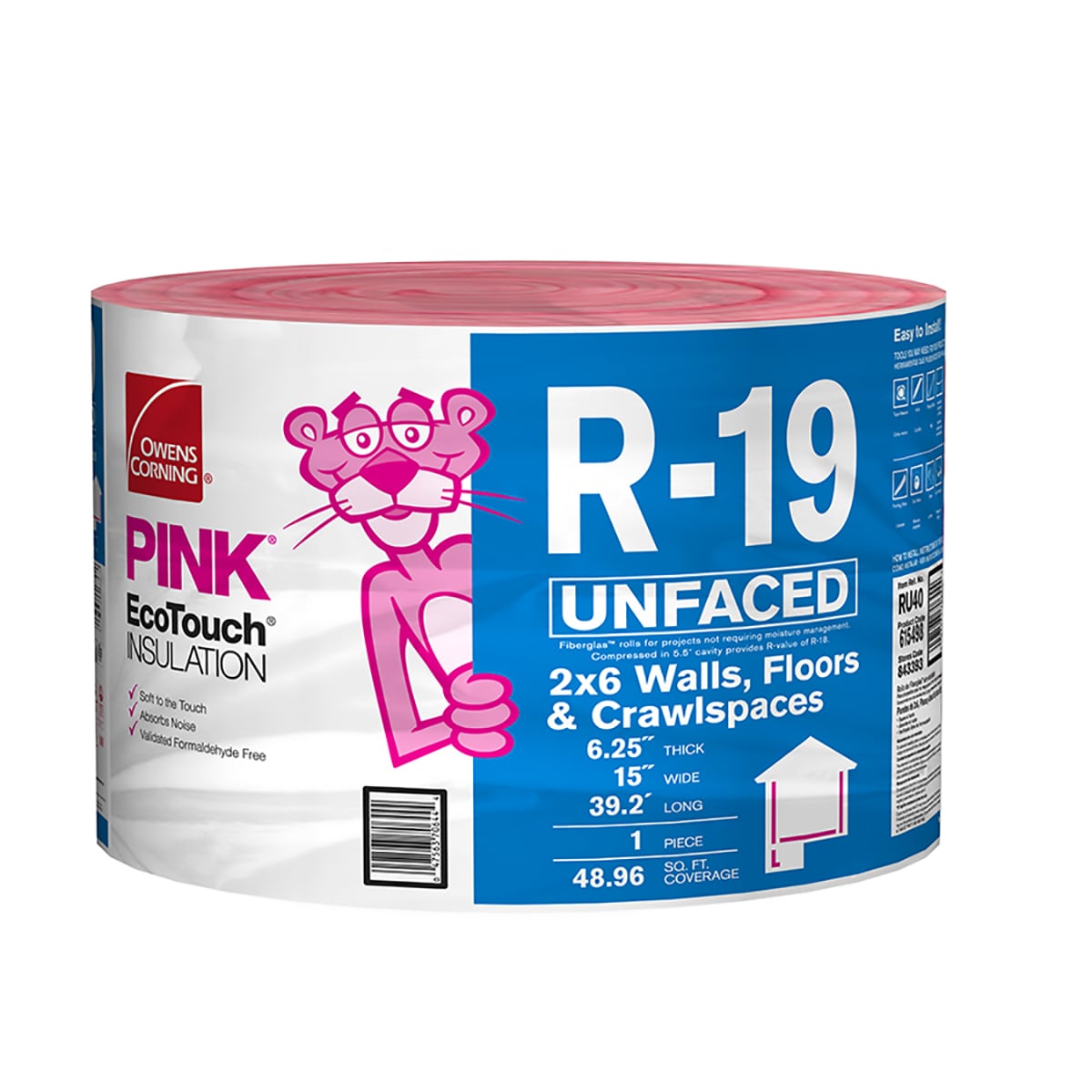  Owens Corning R-13 Unfaced 23 by 93 Fiberglass Batt Insulation  Fits 2x4 Walls a Total of 10 Bags and Square Footage of 1782.5 FT :  Industrial & Scientific