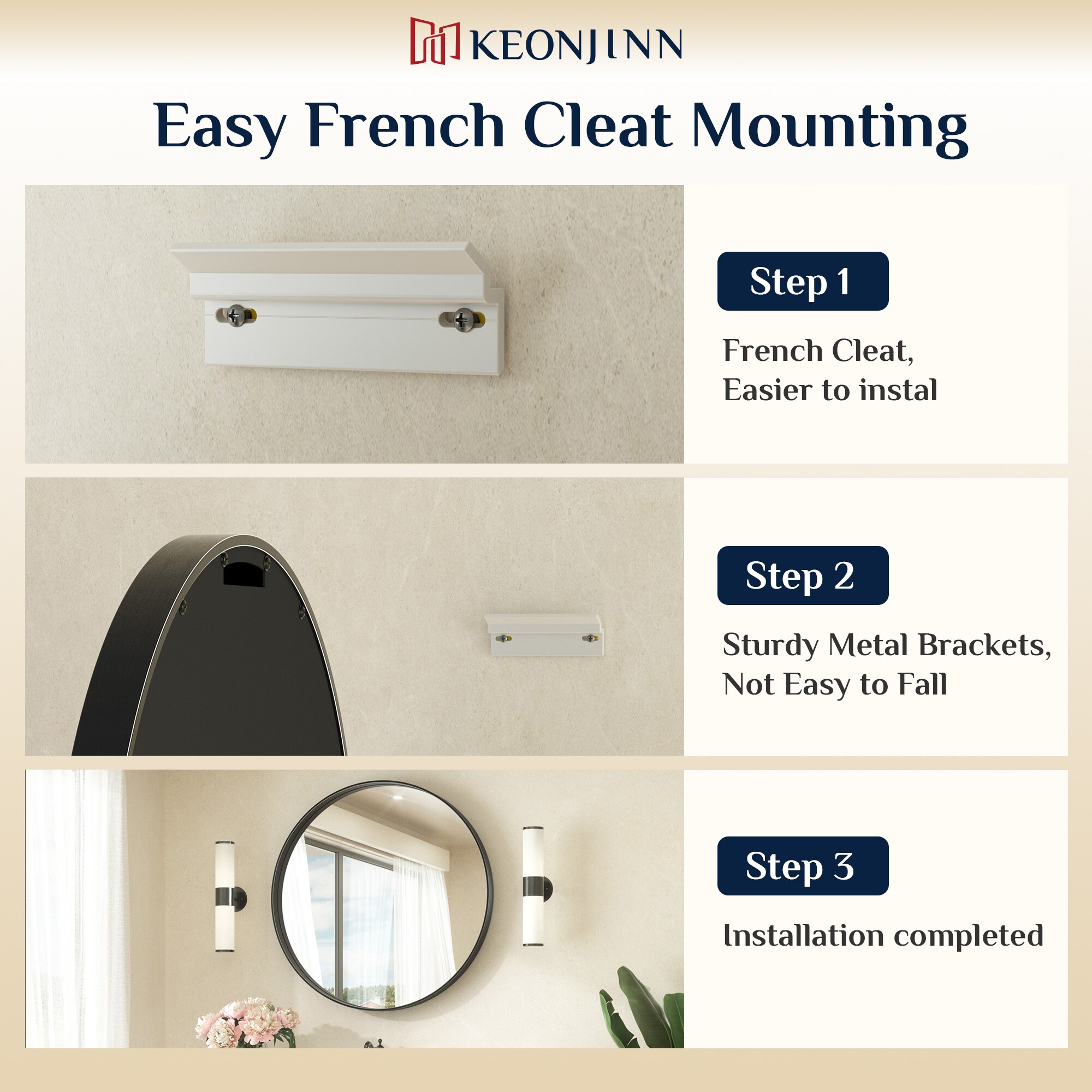 Keonjinn LW-JZ-YXJSK-R76BK Decor-Mirrors - View #8