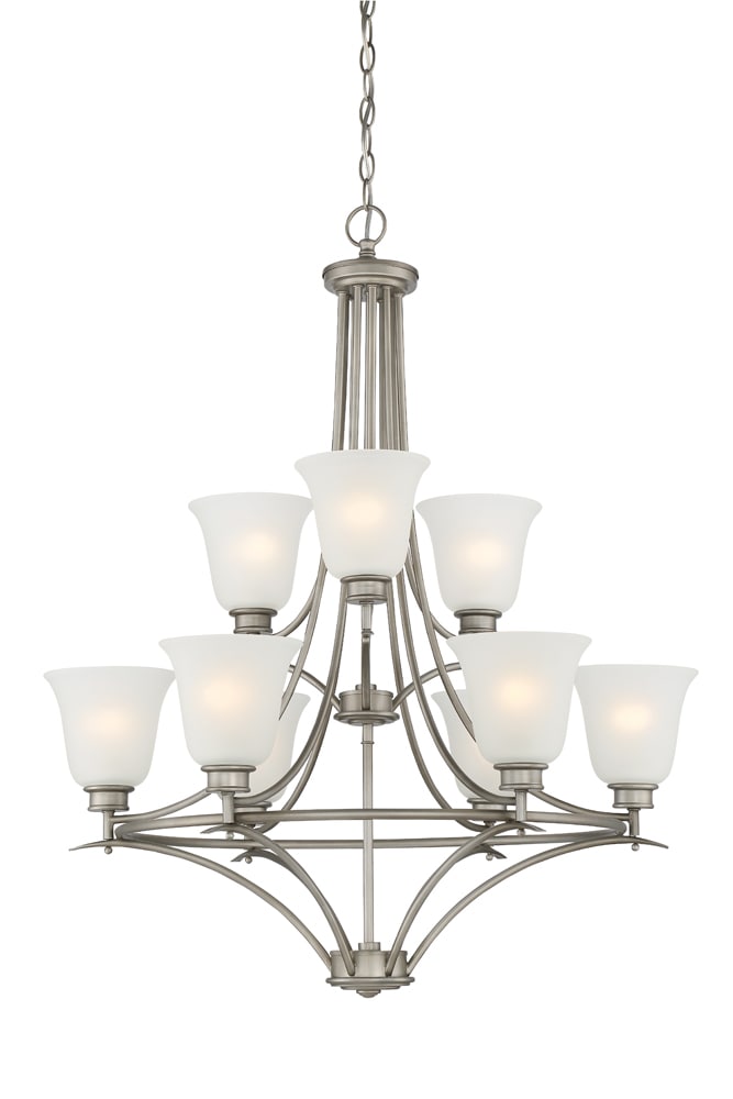 Designers Fountain 96989-MTP Montego 9-Light Matte Pewter Traditional Dry Rated Chandelier