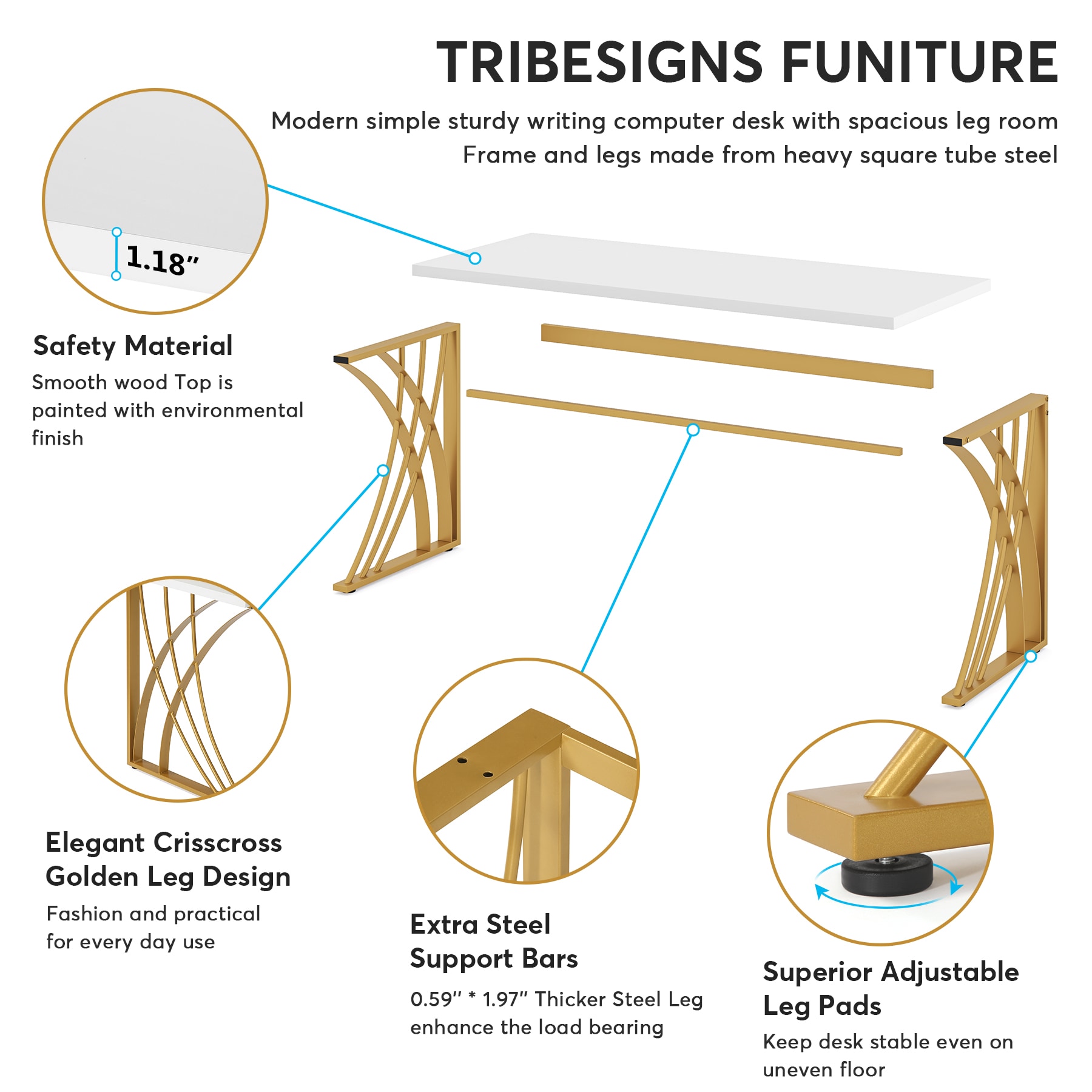 Tribesigns LWFD-F1652 Office-Tables - View #4