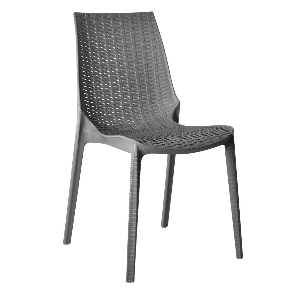 Leisuremod KC19GR Kent Outdoor Patio Plastic Dining Chair