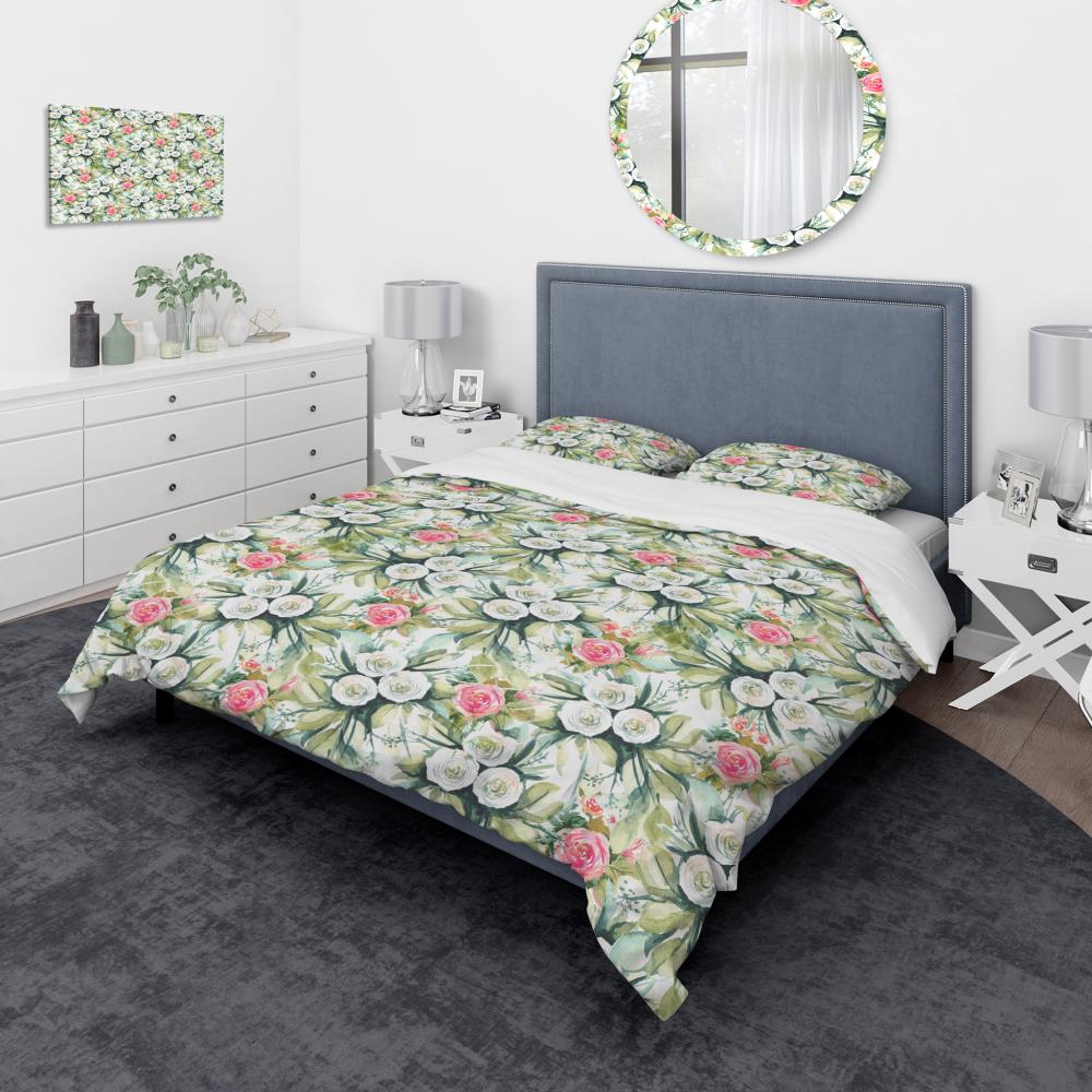Designart BED17563-K 3 -Piece Green King Duvet cover Set