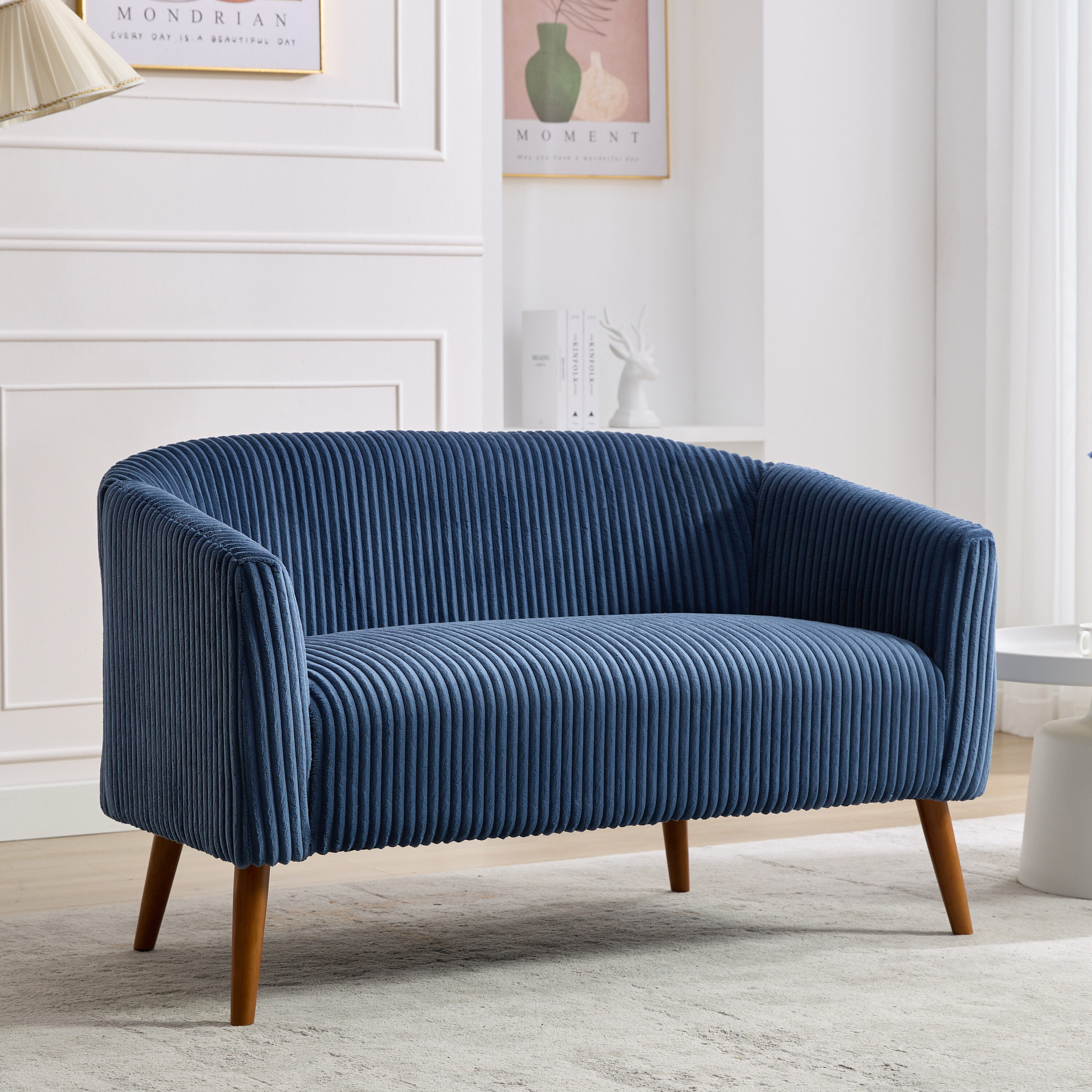 Hrinhom HC-W3002-NAVY 50.8-in Casual NAVY 2 -seater Loveseat