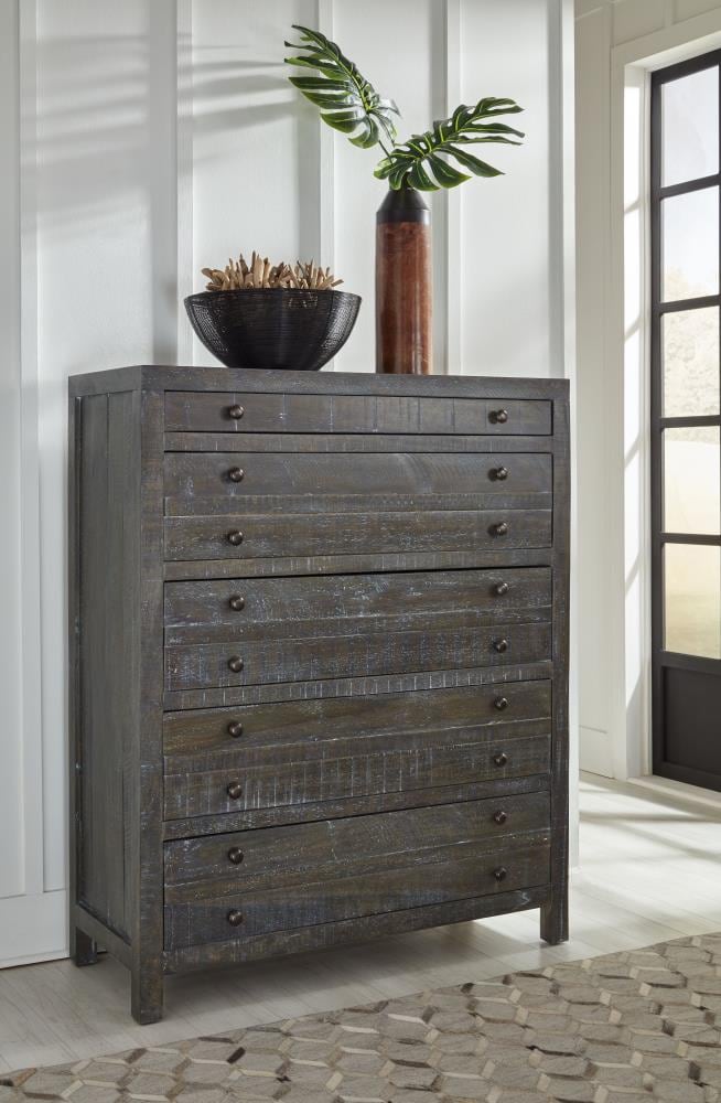 Modus Furniture 8TR984 Townsend Gunmetal Asian Hardwood 5-Drawer Chest