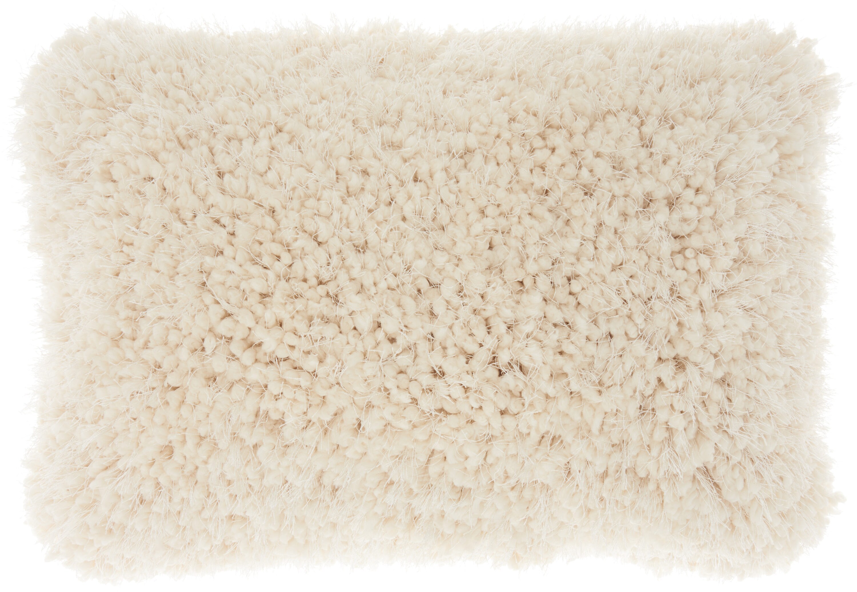 Mina Victory 798019058159 Shag 20-in x 14-in Cream Rectangular Indoor Decorative Pillow