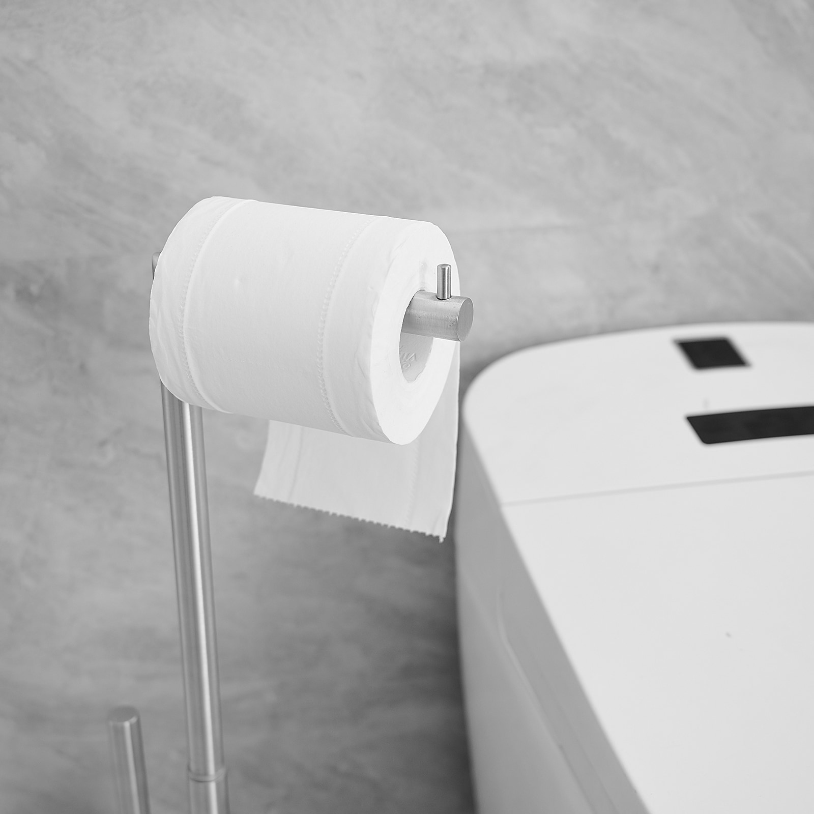 Moen Sage Brushed Nickel Freestanding Spring-loaded Toilet Paper Holder in  the Toilet Paper Holders department at