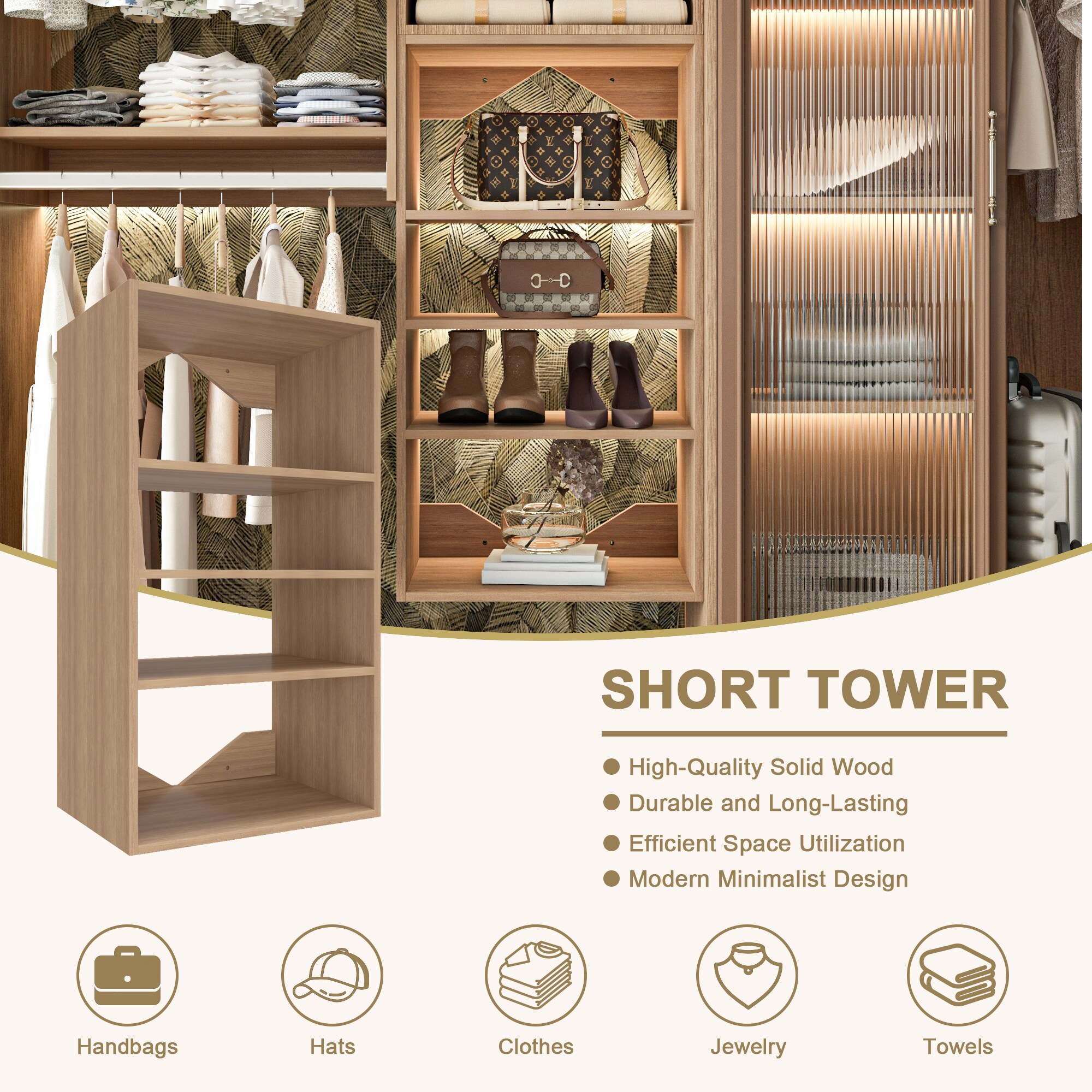 LOVMOR SF-Y-YMG04-20-N-1 Wood-Closet-Shelves - View #7