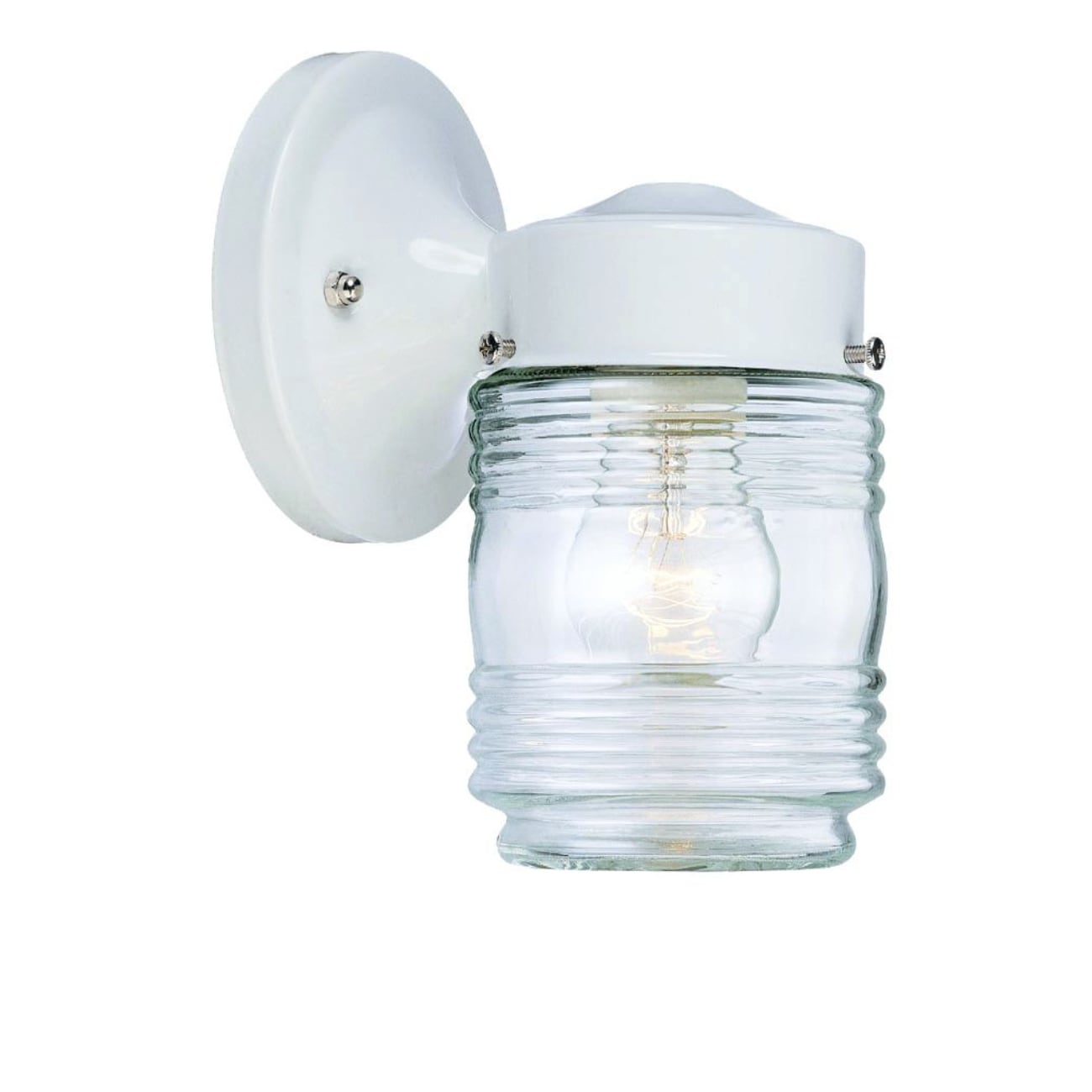 HomeRoots 4000398453 1 -Light 7.25-in H White Hardwired Outdoor Wall Light