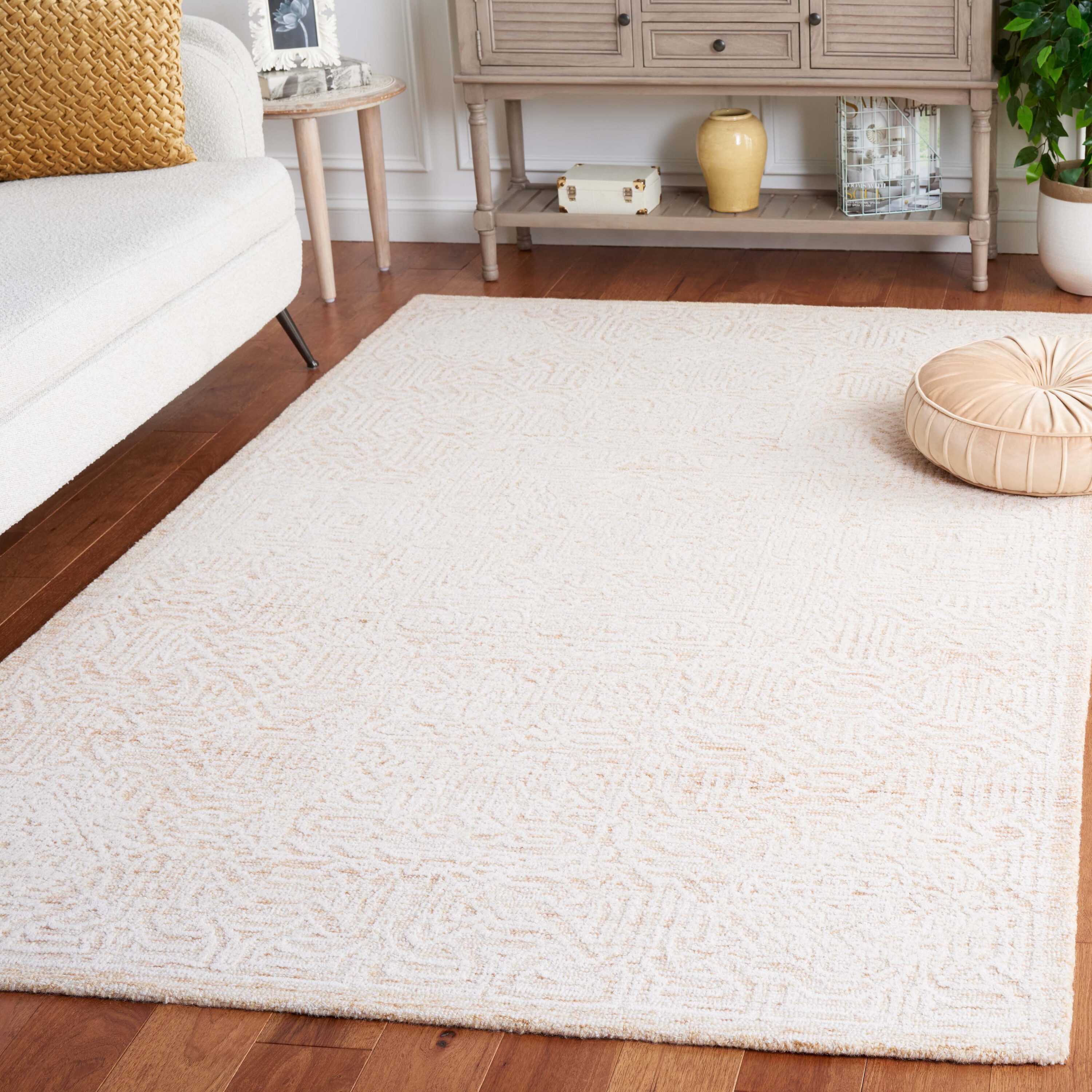  Ebony 104 Gold/Ivory Contemporary 5ft x 8ft Medium Rectangle Rug