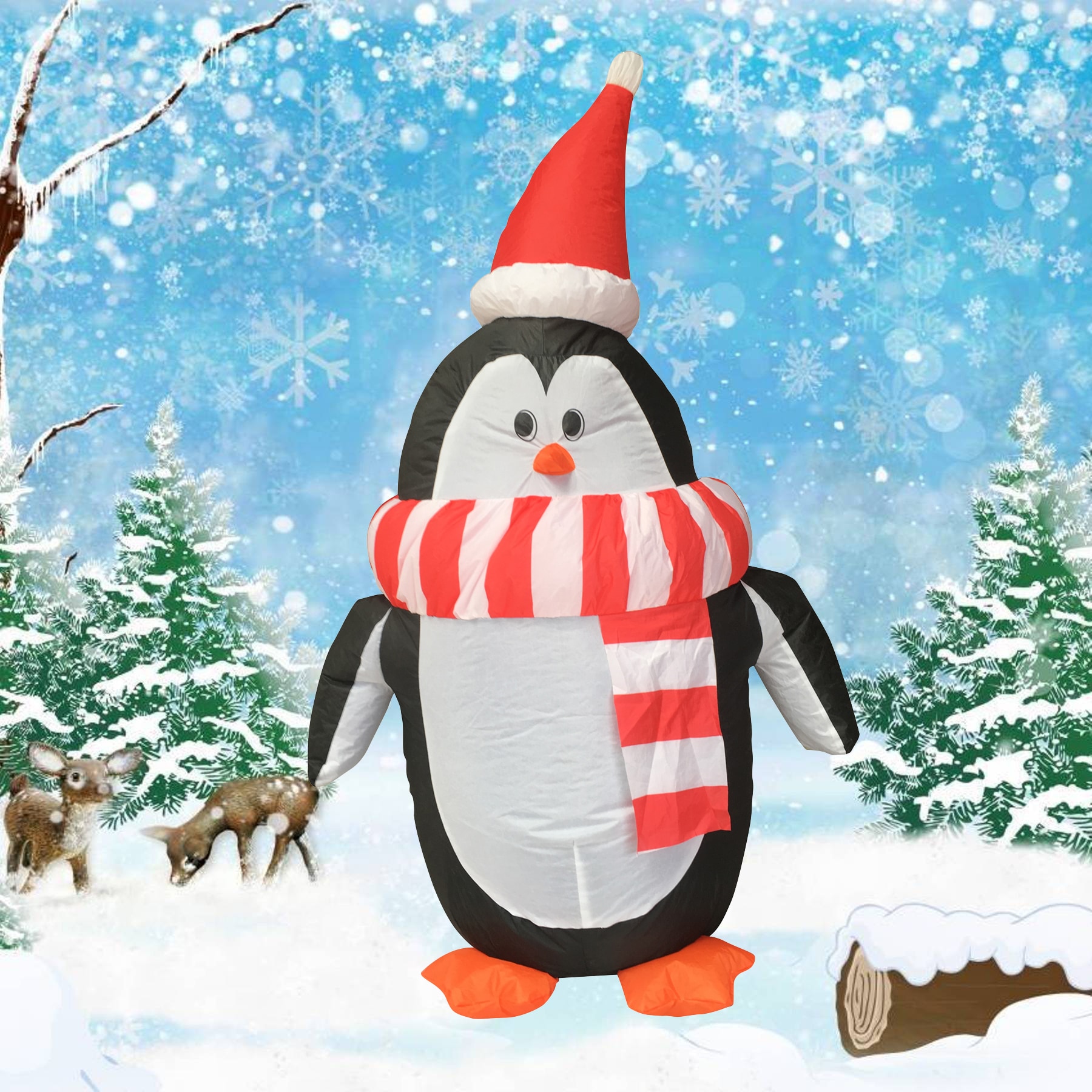 SUPERHUNTER 4-ft Lighted Penguin Christmas Inflatable JLB-EDL-EL01316 ...