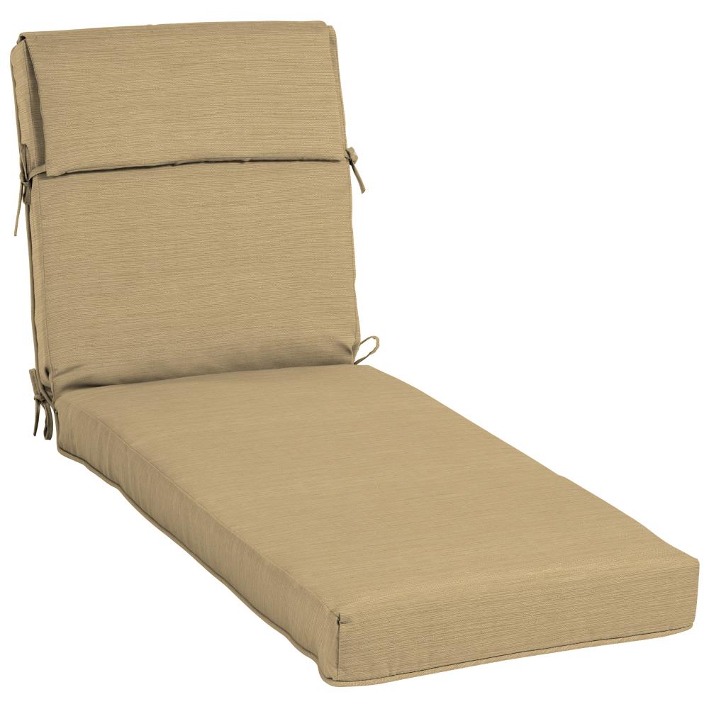 allen + roth Neverwet 1-Piece Wheat Patio Chaise Lounge Chair Cushion ...