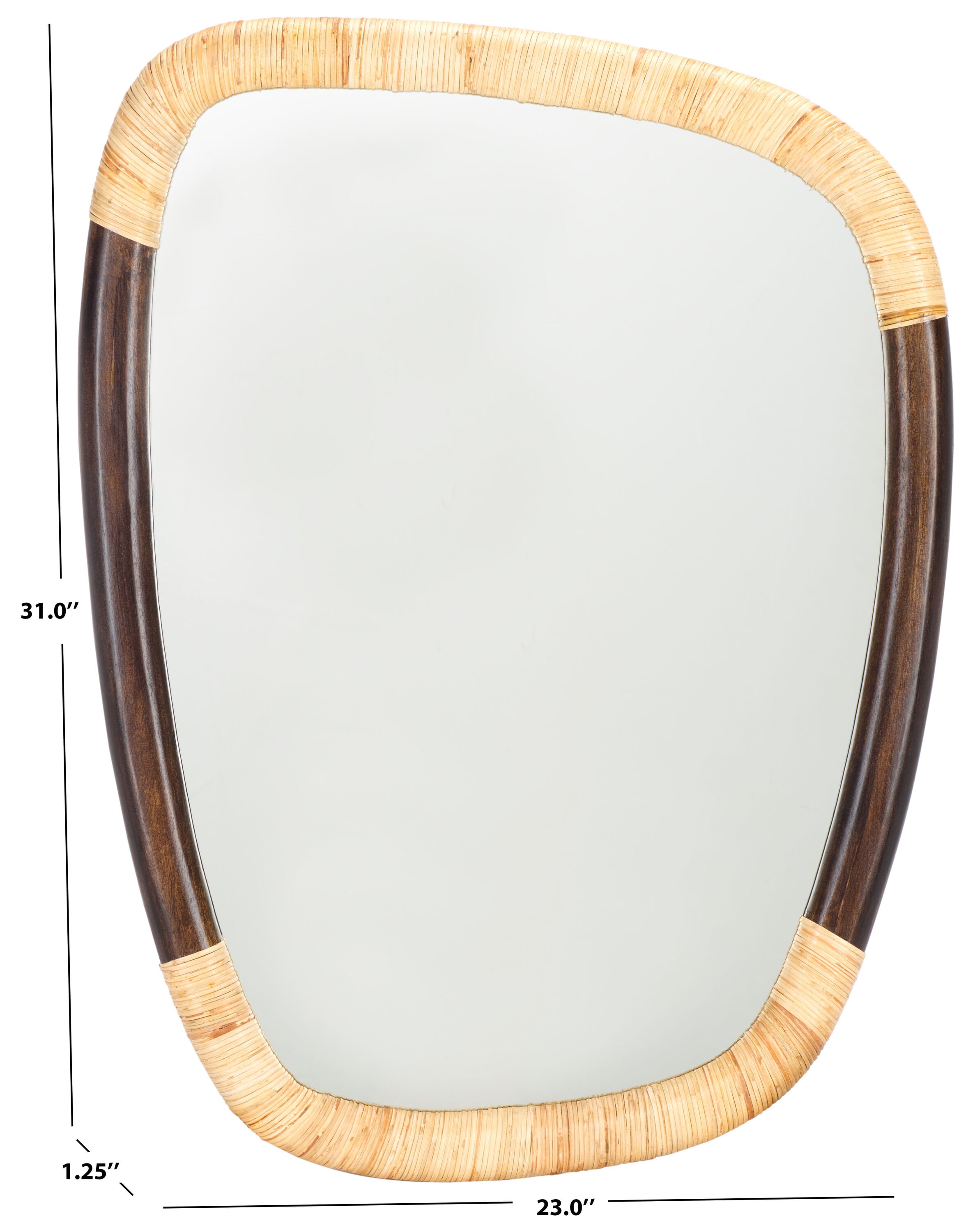 Rupa 23" x 31" Natural Brown Mango Wood Wall Mirror