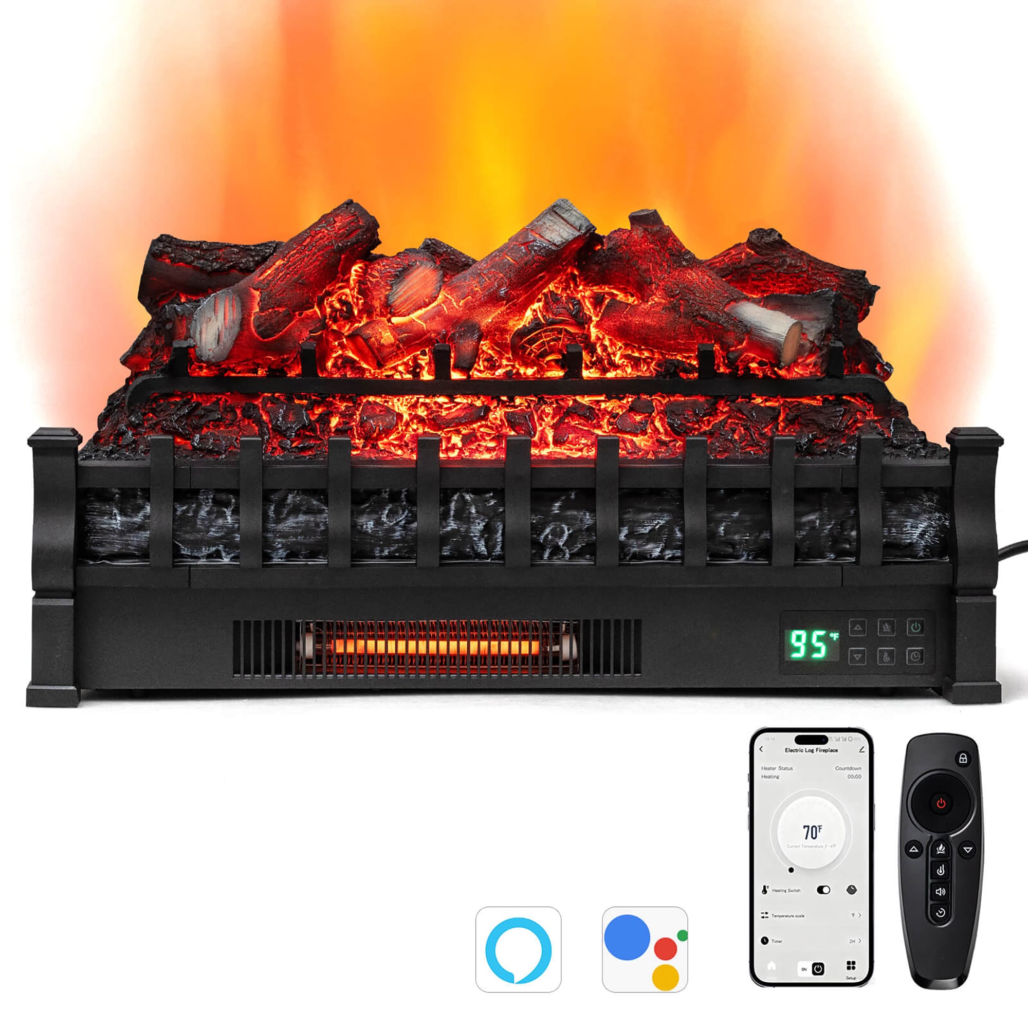 Costway 8.9-in W x 14-in H Black Electric Fireplace Insert #HCST11309