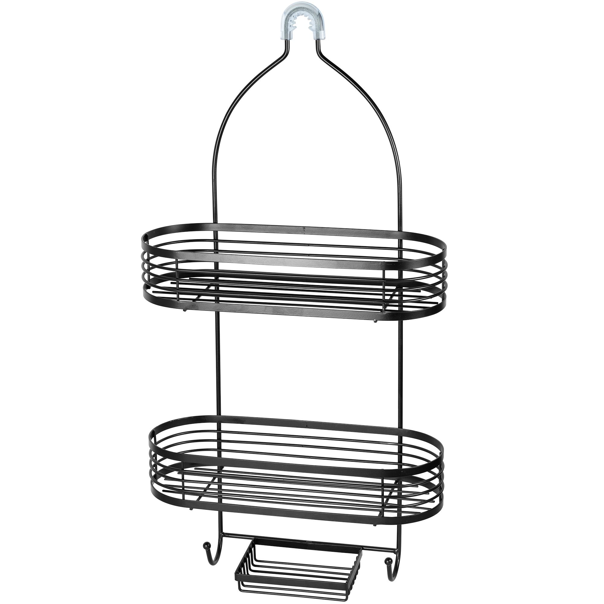ACENTO SC427MBK Matte Black Stainless steel 3 -Shelf Over the showerhead Hanging shower caddy 14-in x 6-in x 27-in