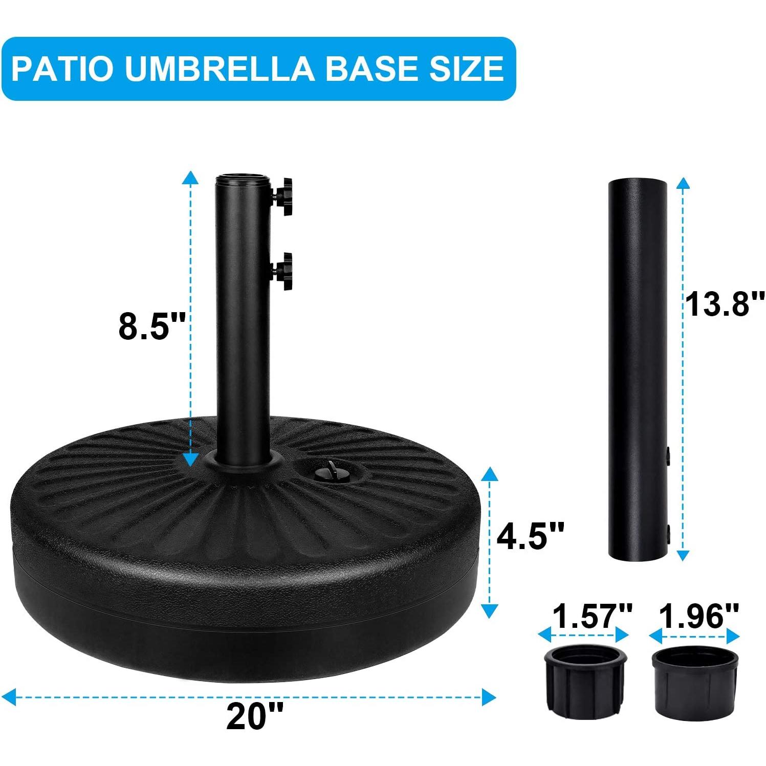 Bayfeve Heavy Duty Patio Market Umbrella Base Black Patio Umbrella Base