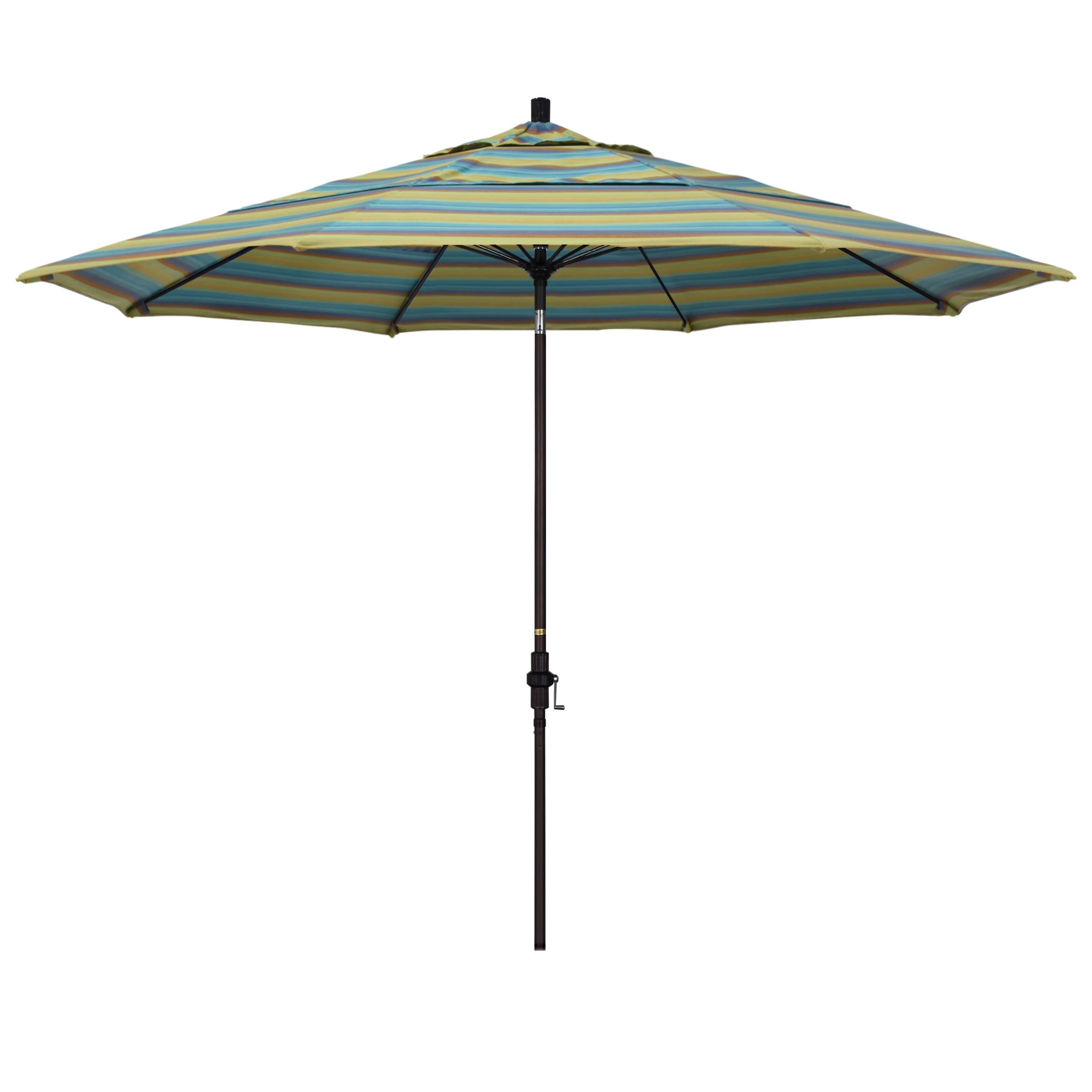 California Umbrella GSCUF118117-56096 11-ft Aluminum Green Auto-tilt Market Patio Umbrella
