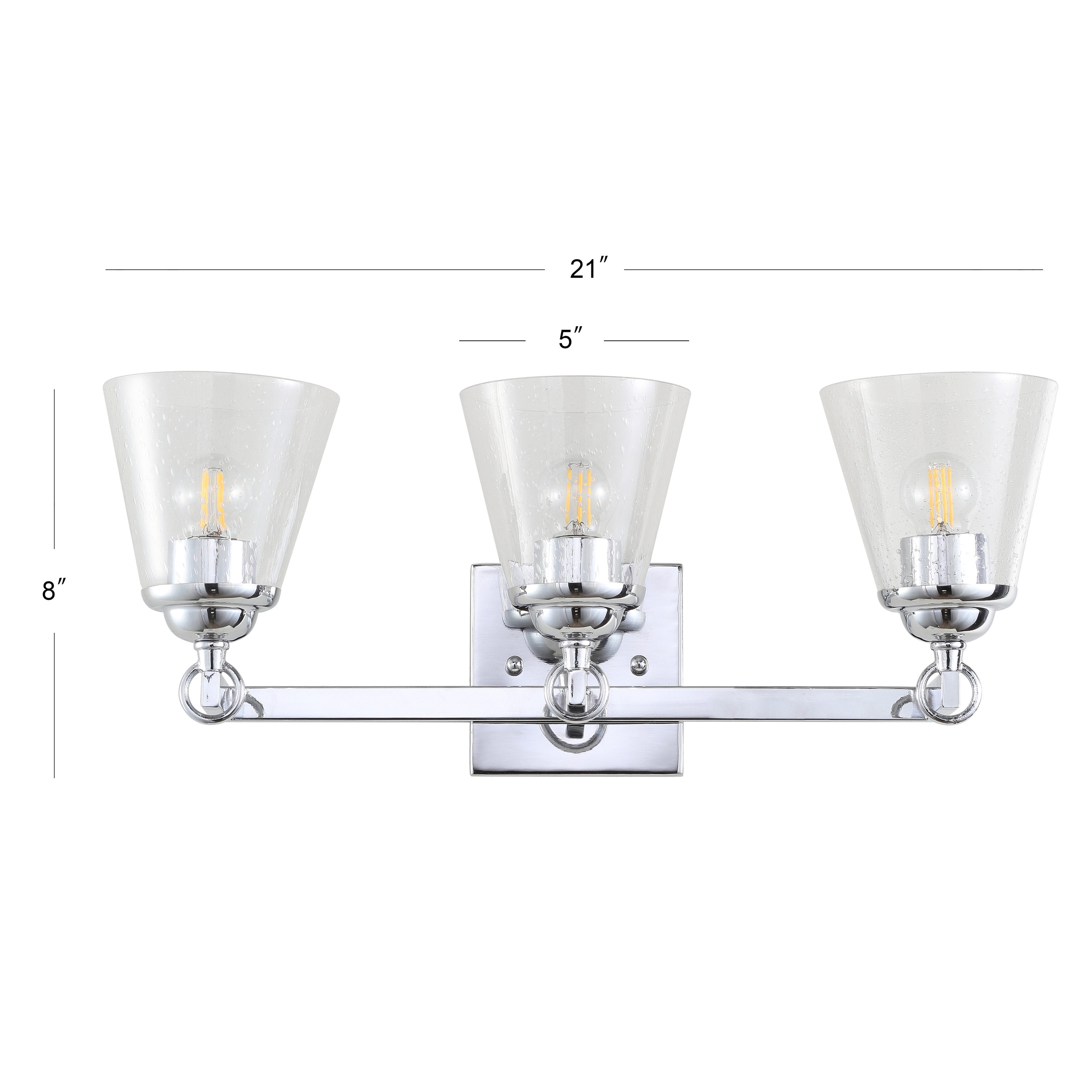 Marion 21" Polished Chrome 3-Light Vanity Sconce with Clear Glass