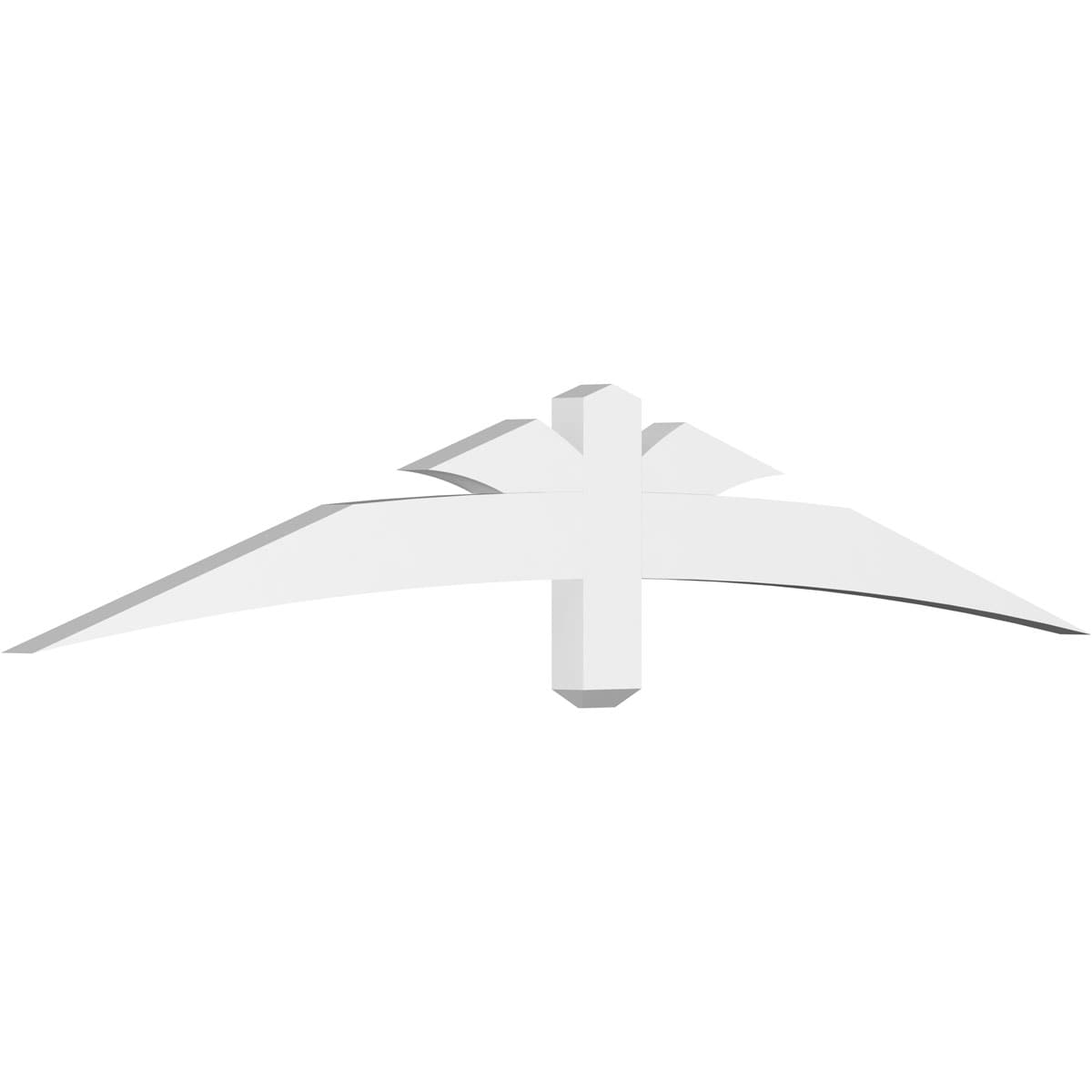 Ekena Millwork GBP072X12X0204DAV00 Davenport White PVC Gable bracket