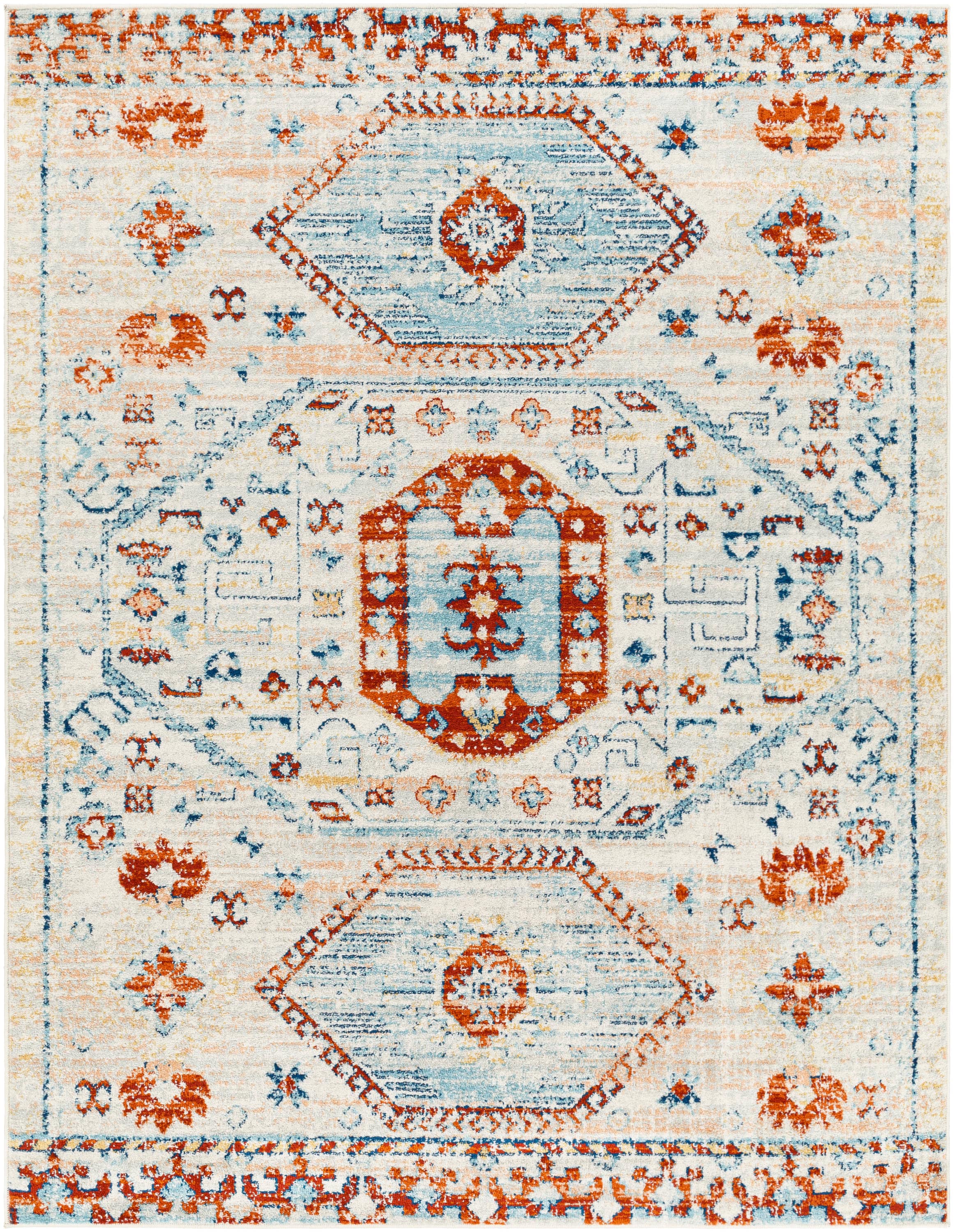 Artistic Weavers TVZ2316-537 Tevazu 5 X 7 (ft) Light Grey Indoor Medallion Oriental Area Rug