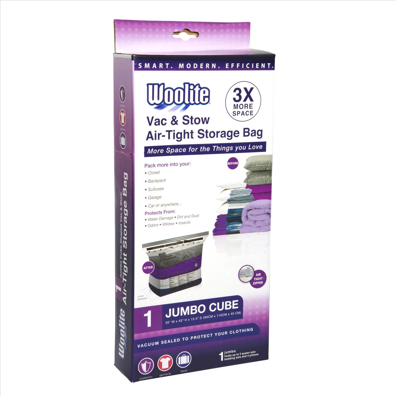 Woolite Large Clear Heavy Duty Vacuum Seal Storage Bag - 35Wx15