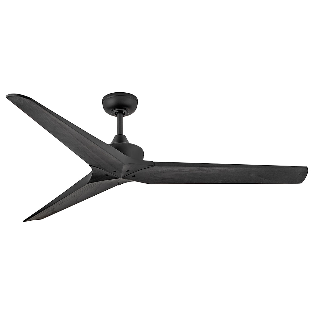 Hinkley 903760FBB-NDD Chisel 60-in Outdoor Smart Matte Black with Matte Black Blades Ceiling Fan Without Light - Remote Included ( 3 -Blade )