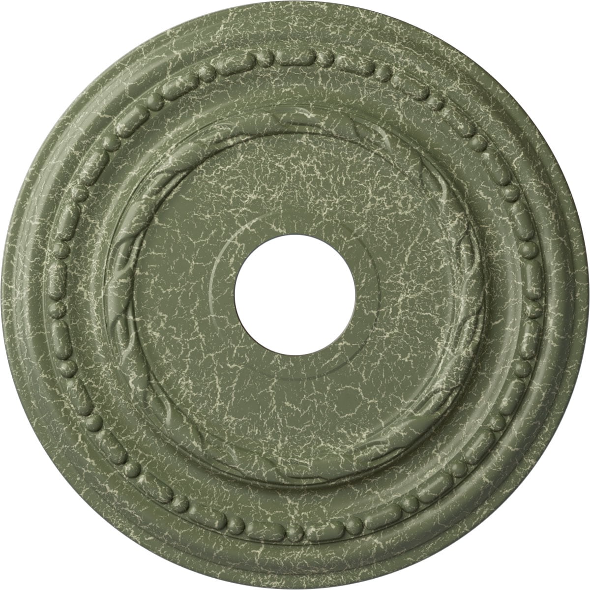 Ekena Millwork CM17DUAGC Dublin 17.875-in W x 17.875-in L Painted Athenian Green Crackle Polyurethane Whole Ceiling Medallion