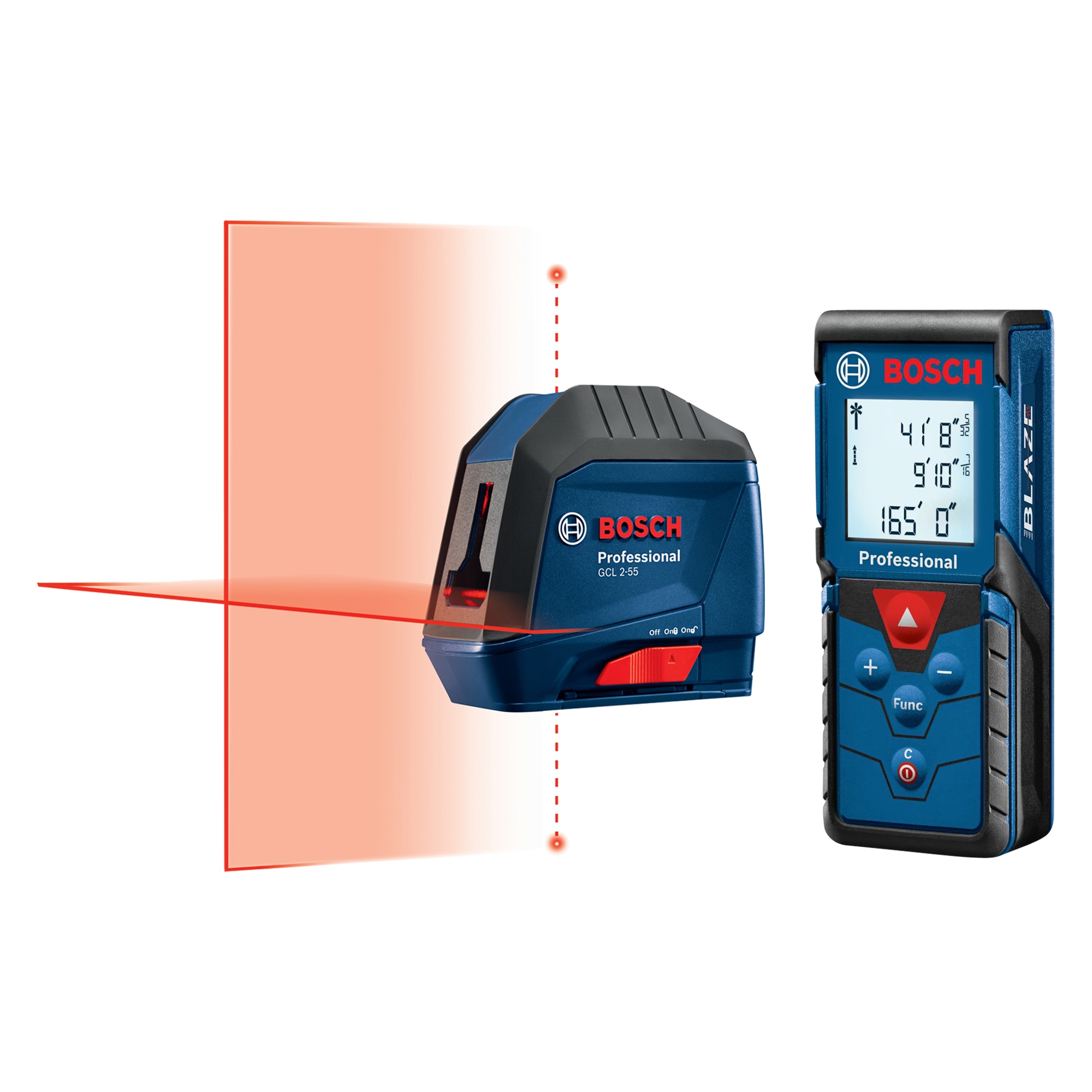 EXCLUSIVE Bosch Green Beam Line Laser Level & Distance Measure Kit